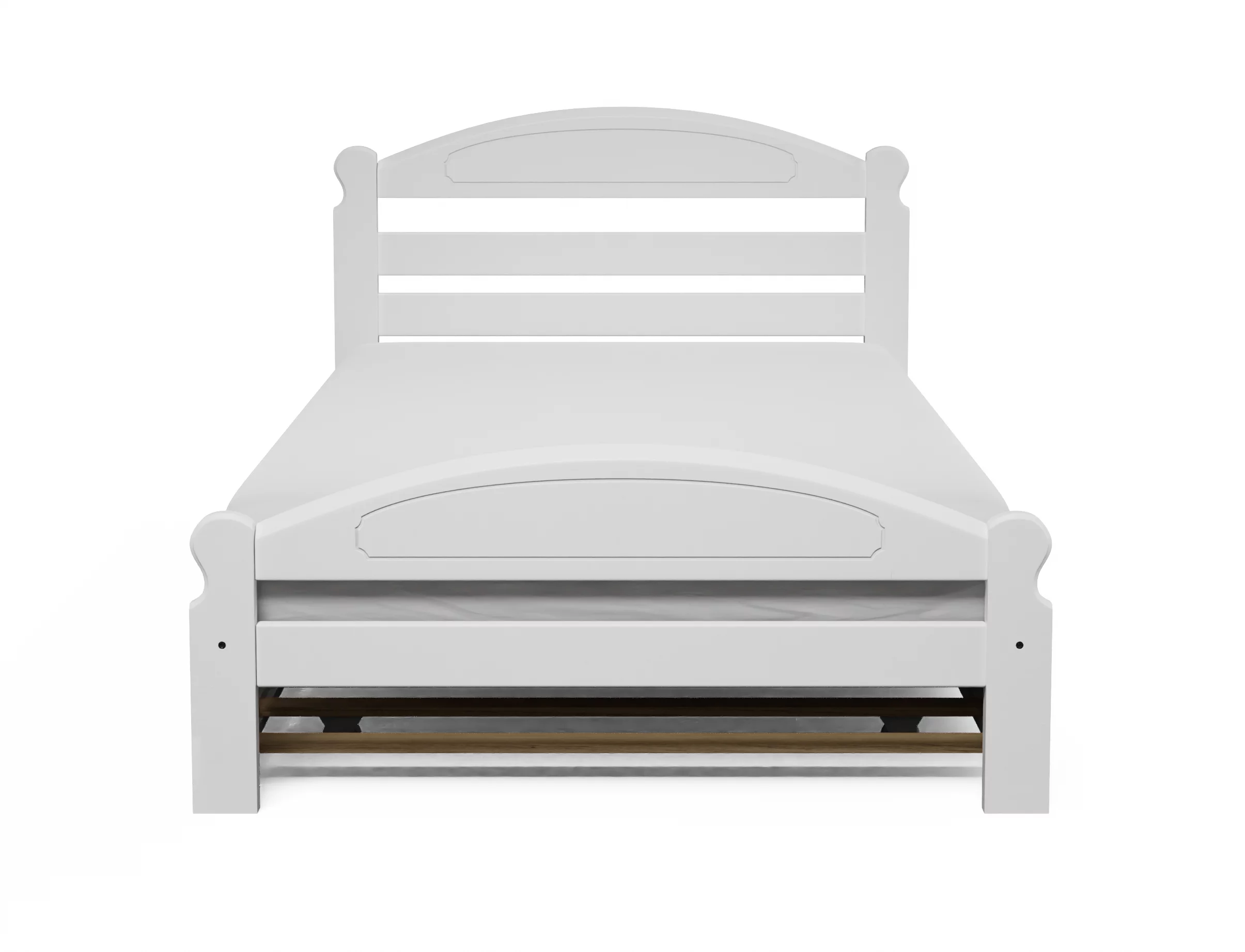 Arizona Twin Bed With Trundle White Finish Made from Solid Pine Wood Wood To The World Fits Twin Size Mattress 39 x 75 in