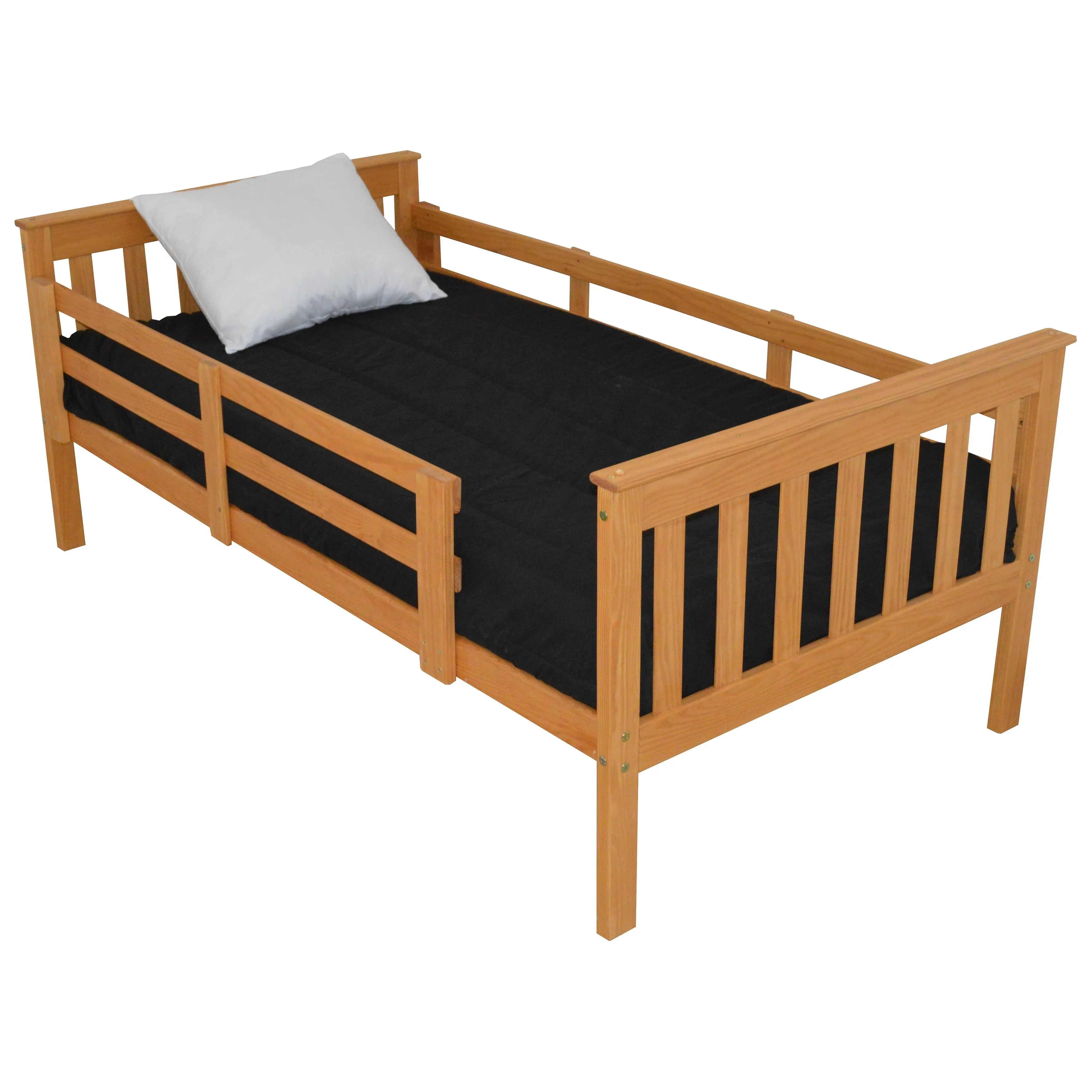 Kunkle Holdings LLC Pine Twin Mission Bed with Safety Rails Lime Green Natural
