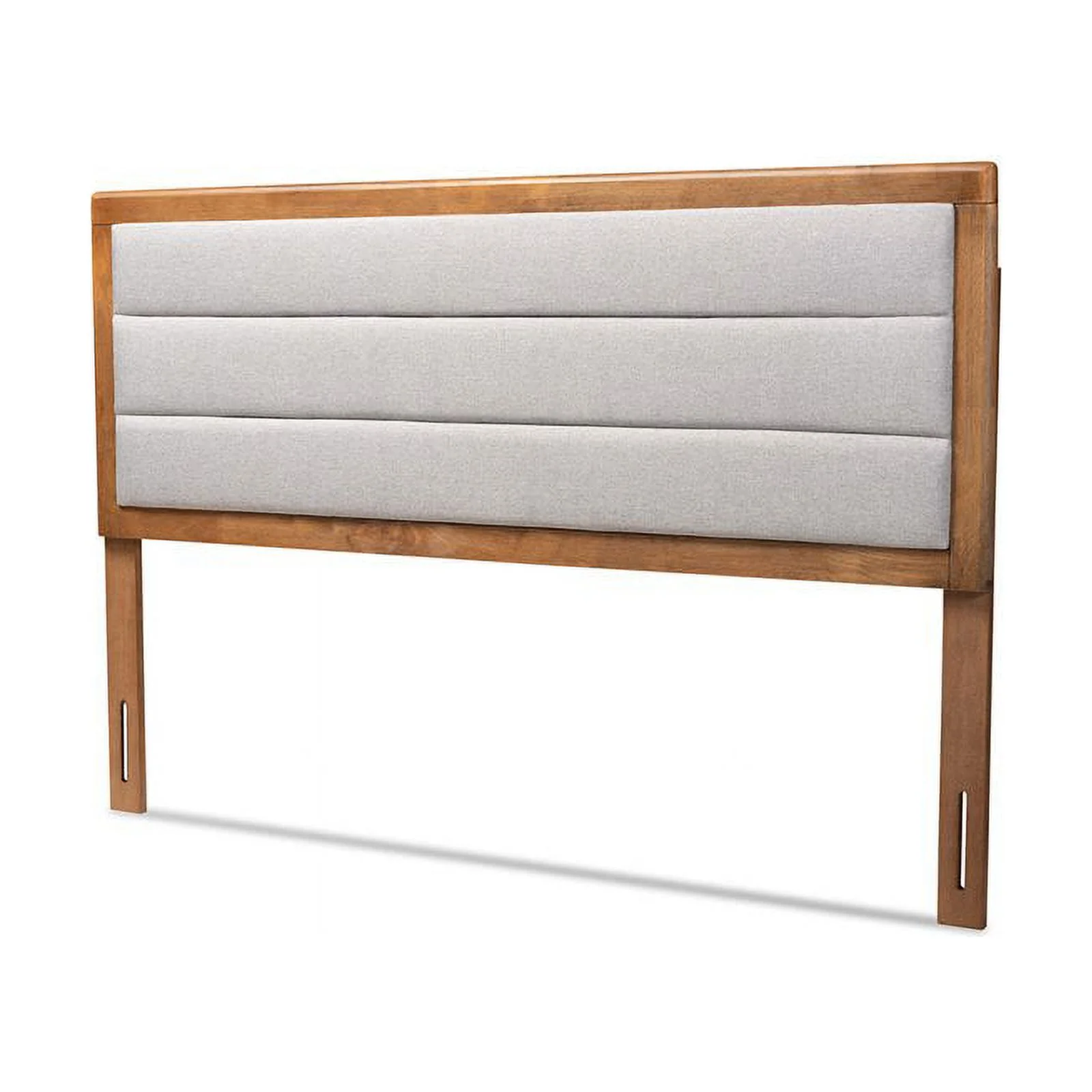 Bowery Hill Modern Wood Full Size Headboard in Light Gray/Walnut Brown