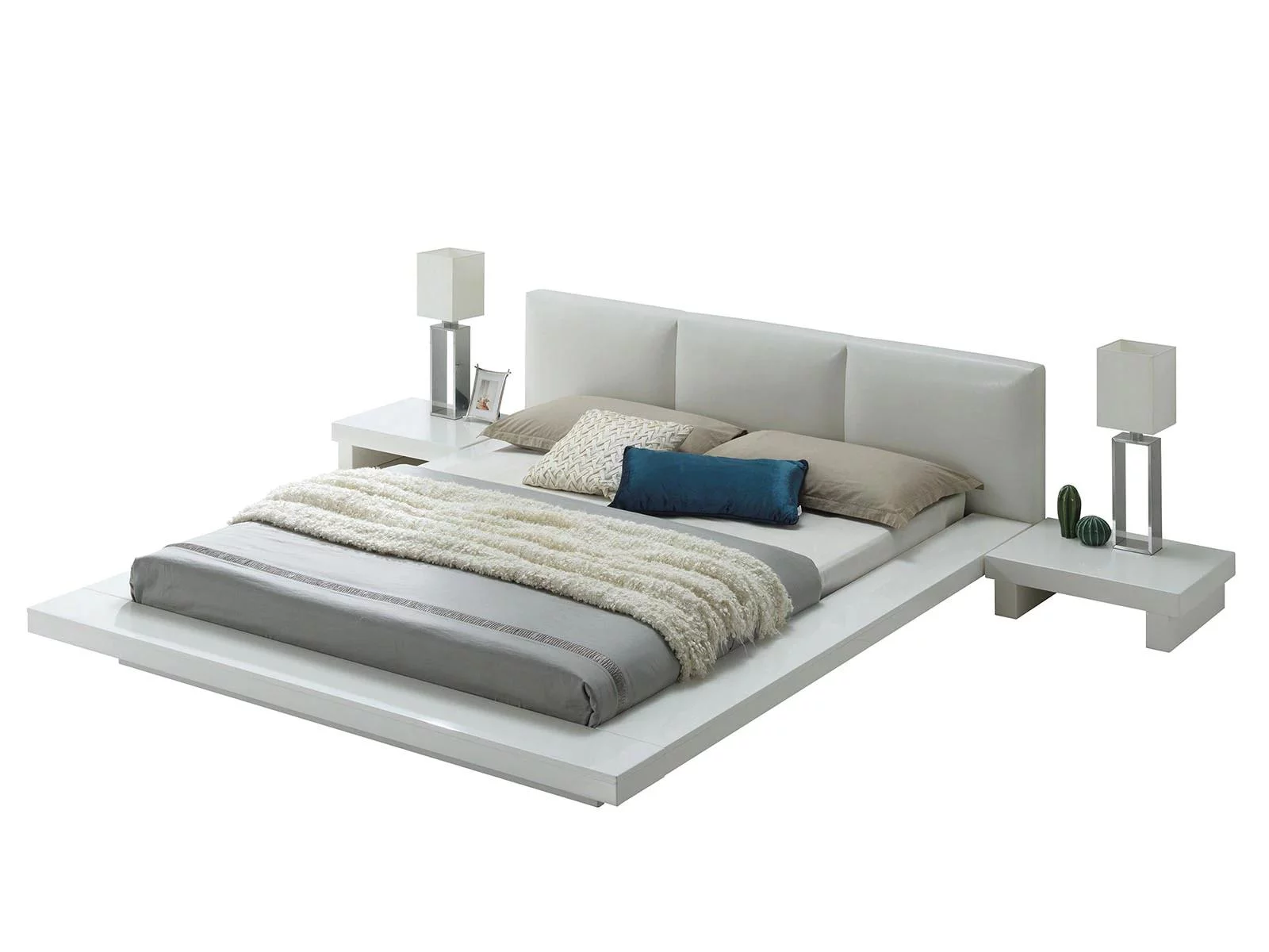 Contemporary White Solid Wood Queen Bedroom Set 5pcs FOA CM7550-Q Christie