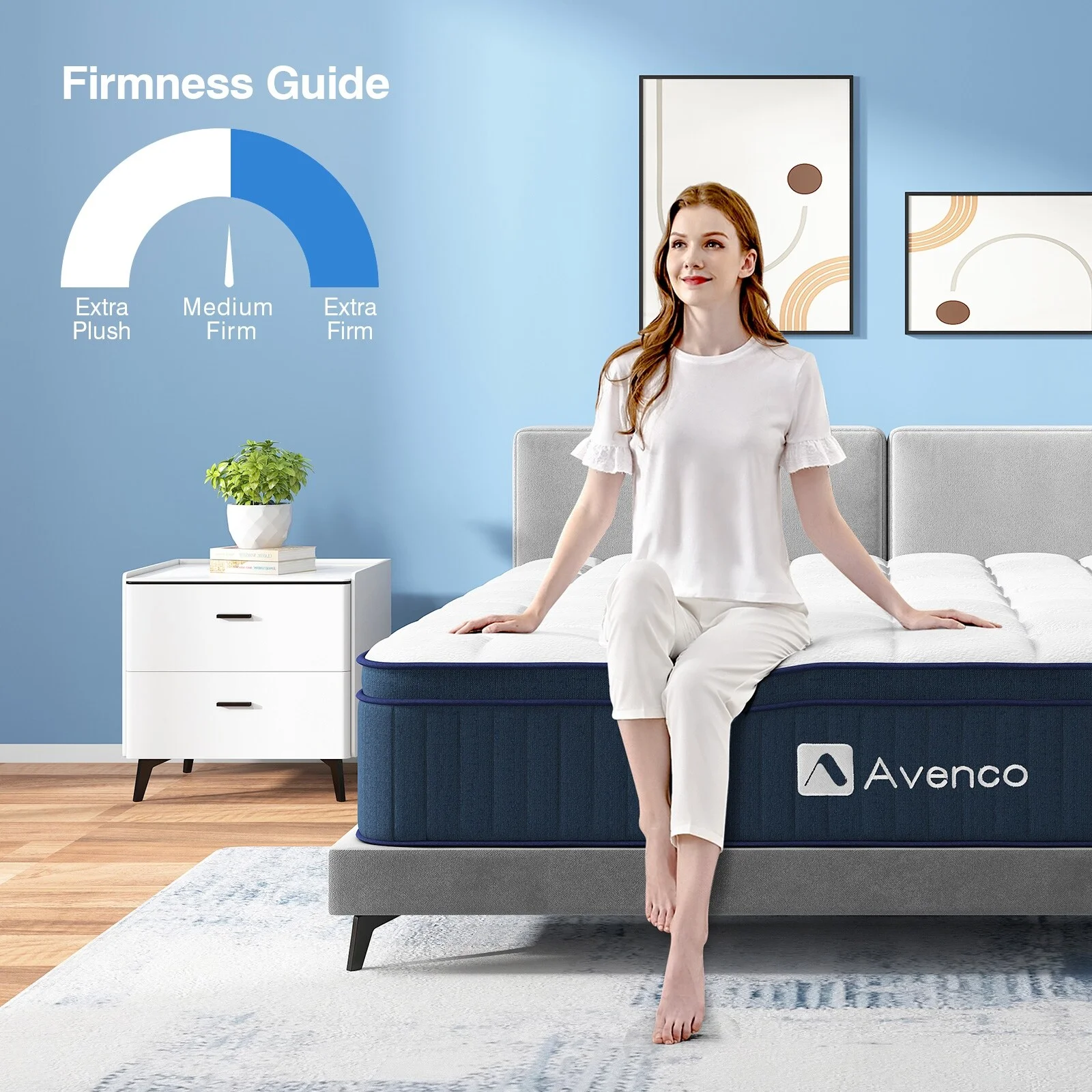 Avenco 12'' Pillow Top Medium Hybrid Mattress California King