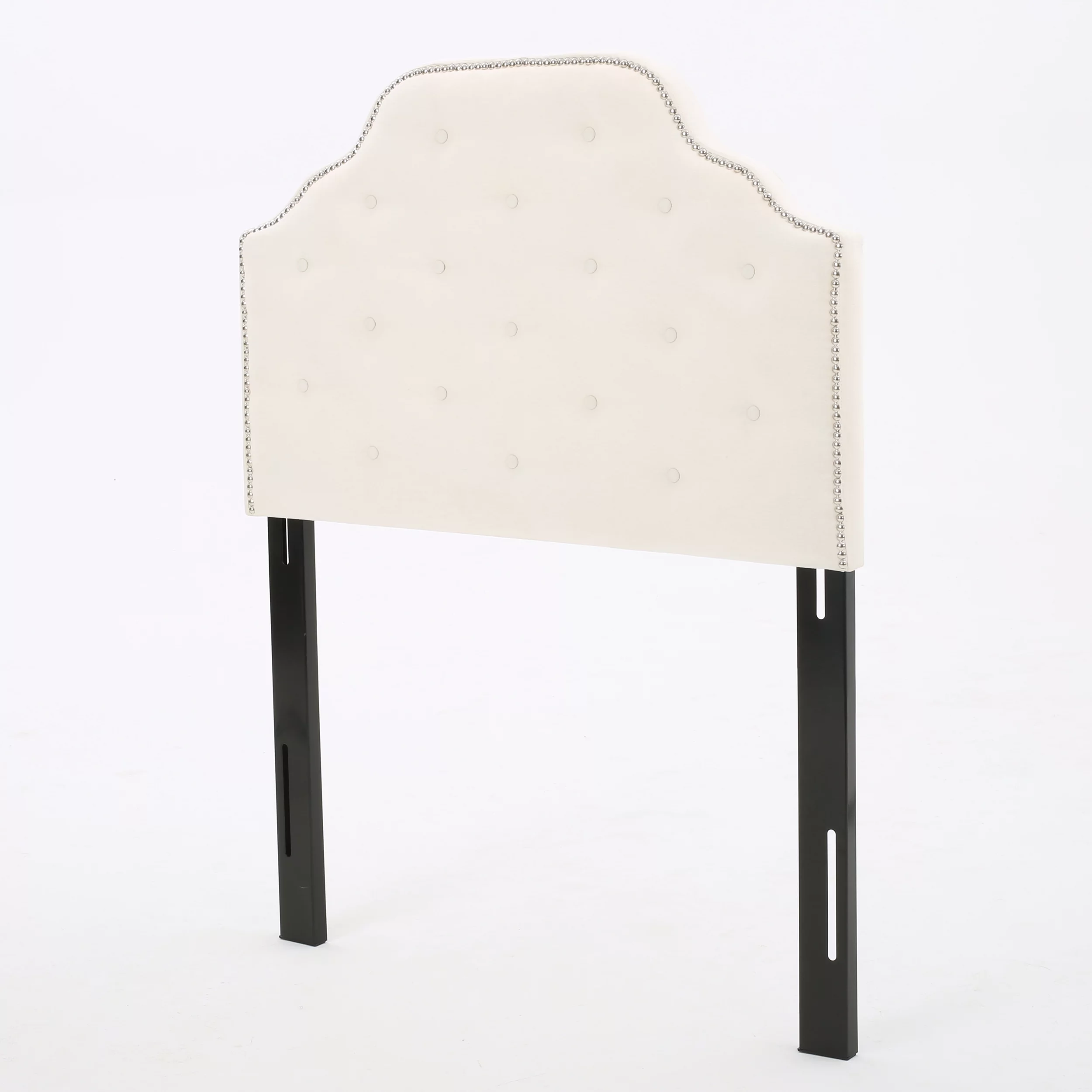 Noble House Kathleen Twin Fabric Tufted Kid's Headbaord, Ivory