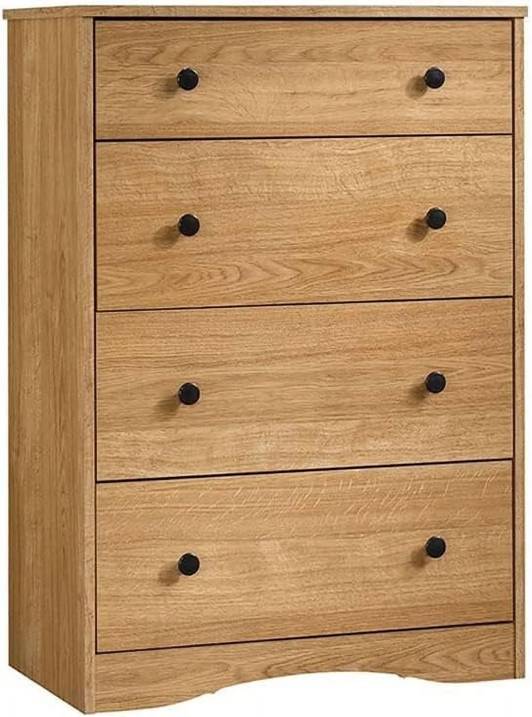 Contemporary 4-Drawer Engineered Wood Bedroom Chest In Highland Oak