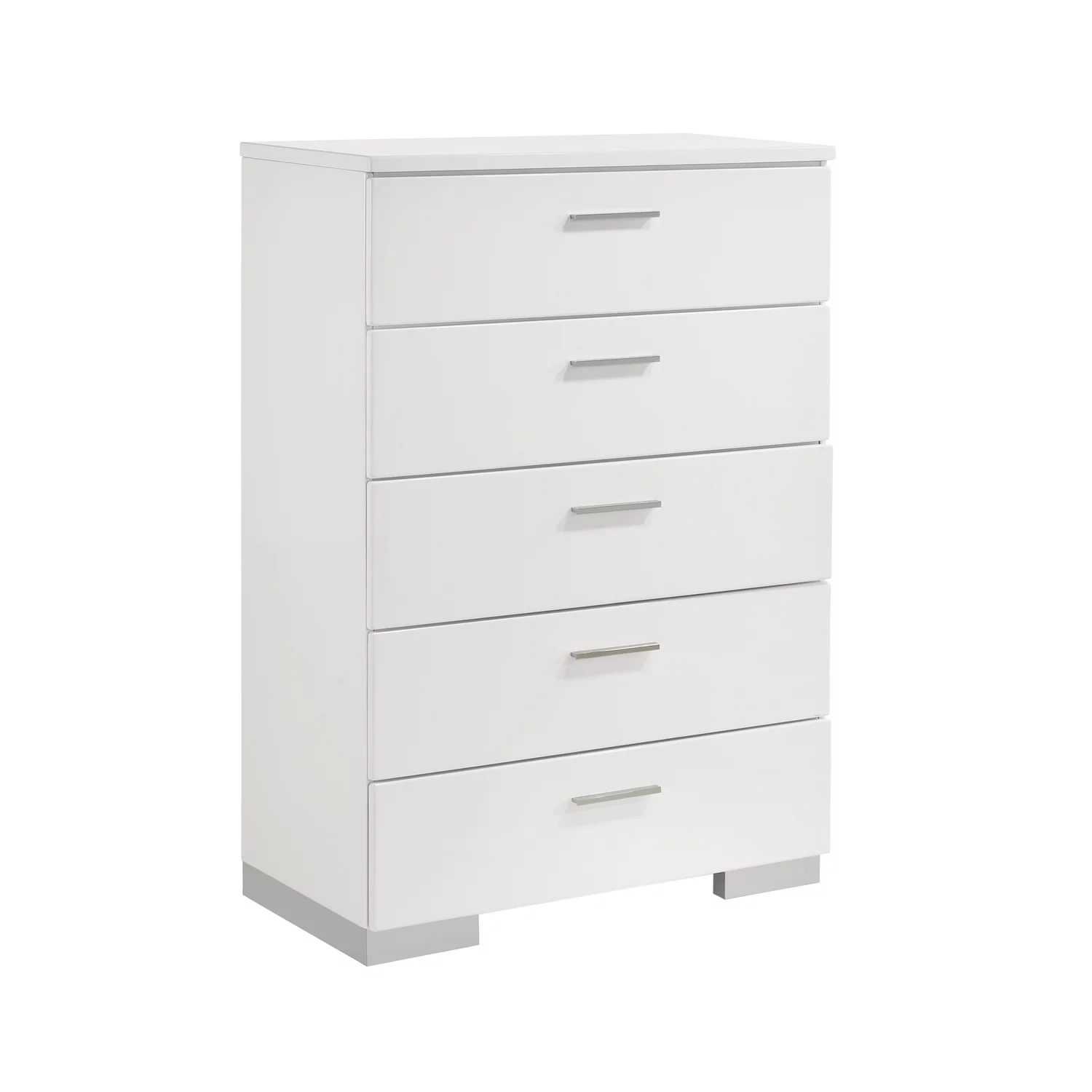 Coaster Felicity 5-Piece Faux Leather California King Bedroom Set in White