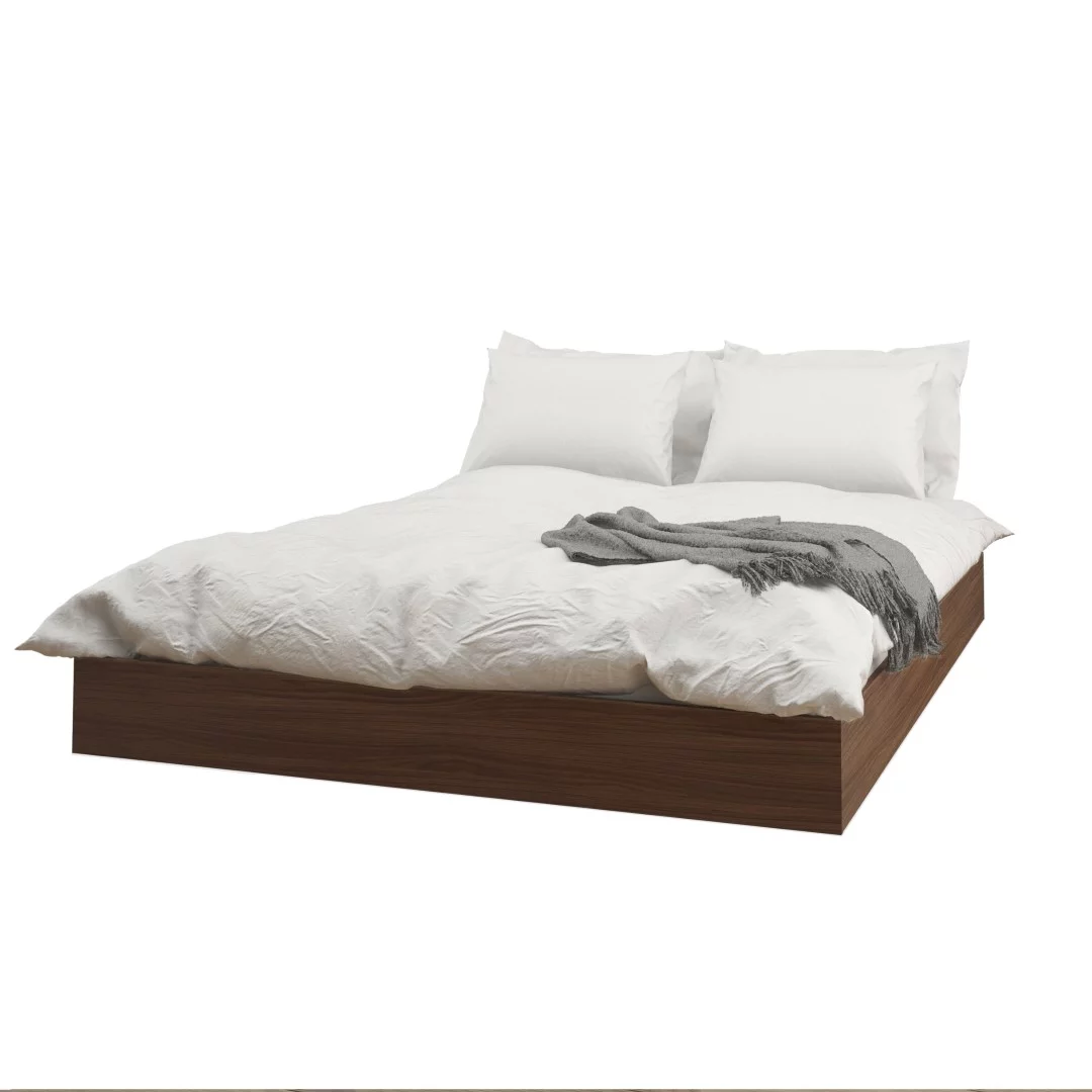 Nexera Alibi 5 Piece Bedroom Set, Walnut & Charcoal