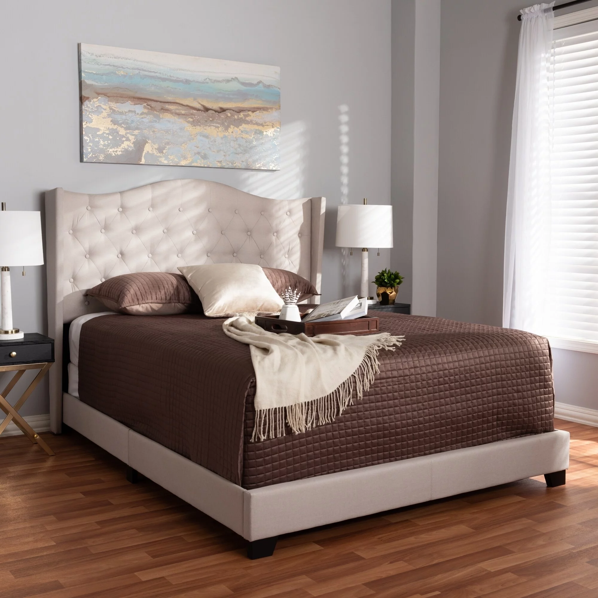 Baxton Studio Contemporary Bed by  Grey Full