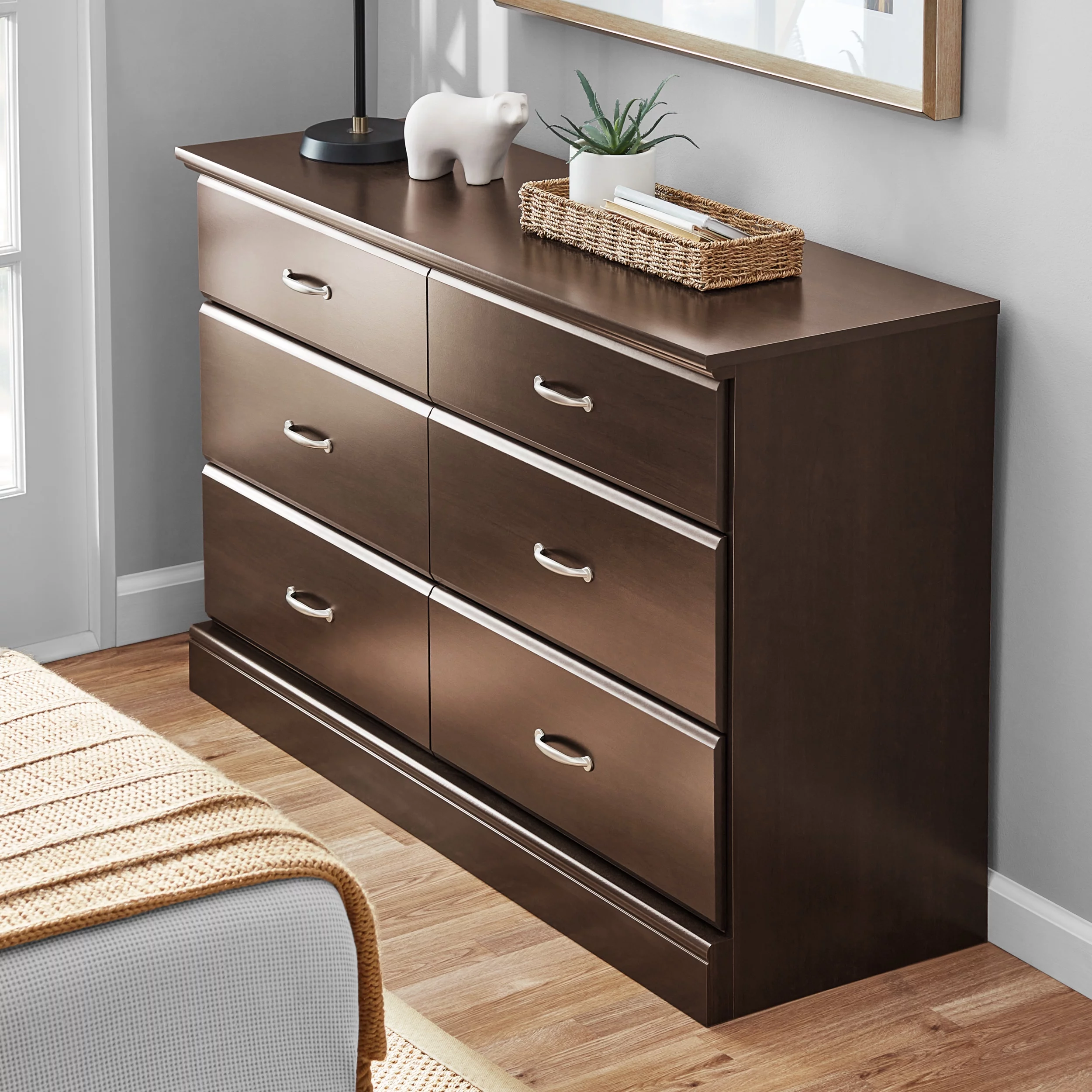 Sauder Parklane Contemporary 6-Drawer Dresser, Espresso Finish