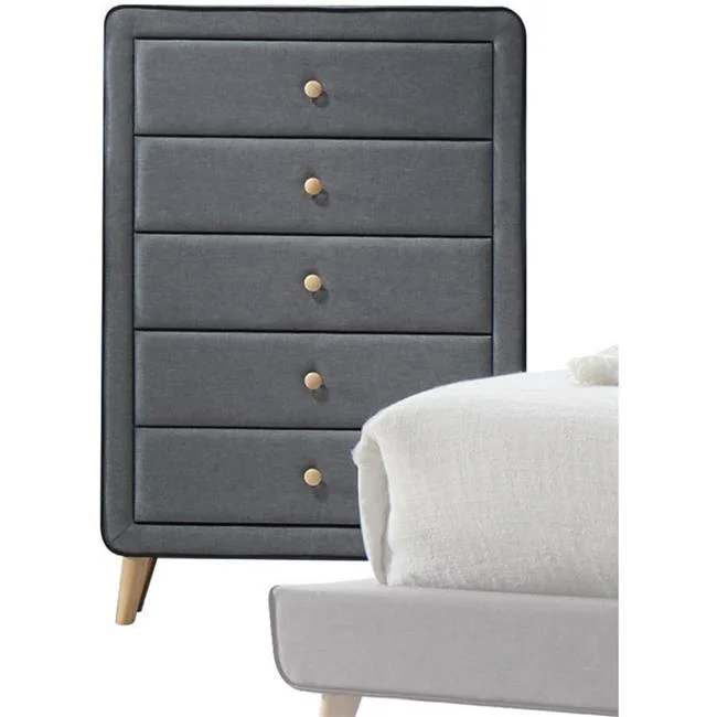Valda Chest - Light Gray Fabric - 46 x 32 x 16 in.