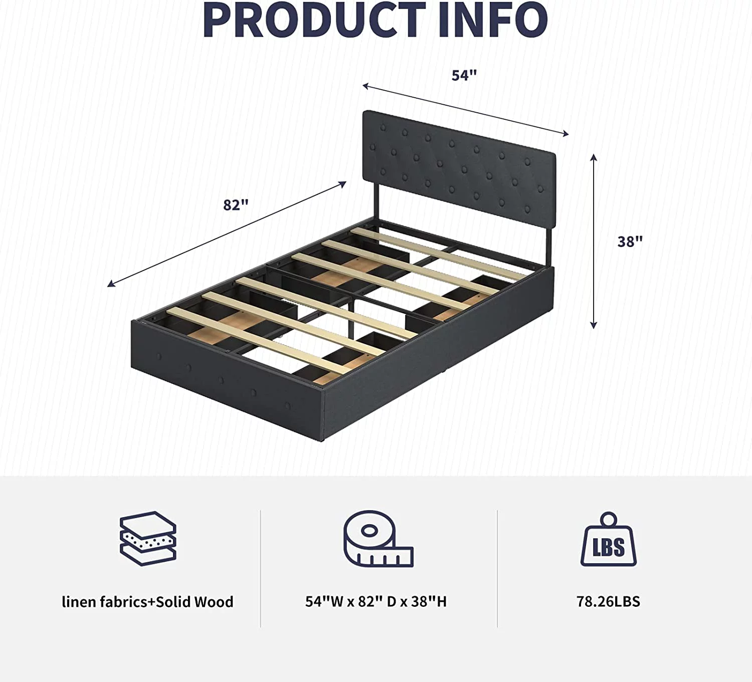 Platform Bed Frame Queen Size with 4 Storage Drawers Queen Bed Frame with Headboard Diamond Stitched Button Tufted Design Wooden Slats Support No Box Spring Needed Easy Assembly Beige