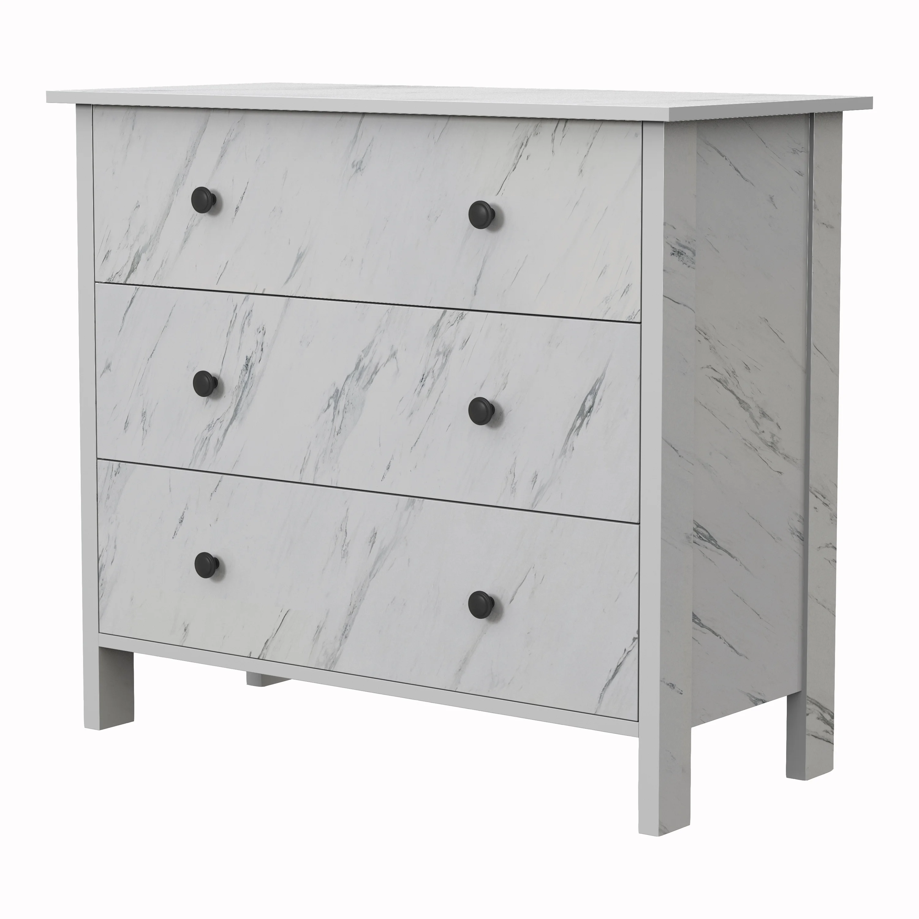 Tilde Indoor 3-Drawer Wood White Cabinet Chest for Bedroom by Furniture of America