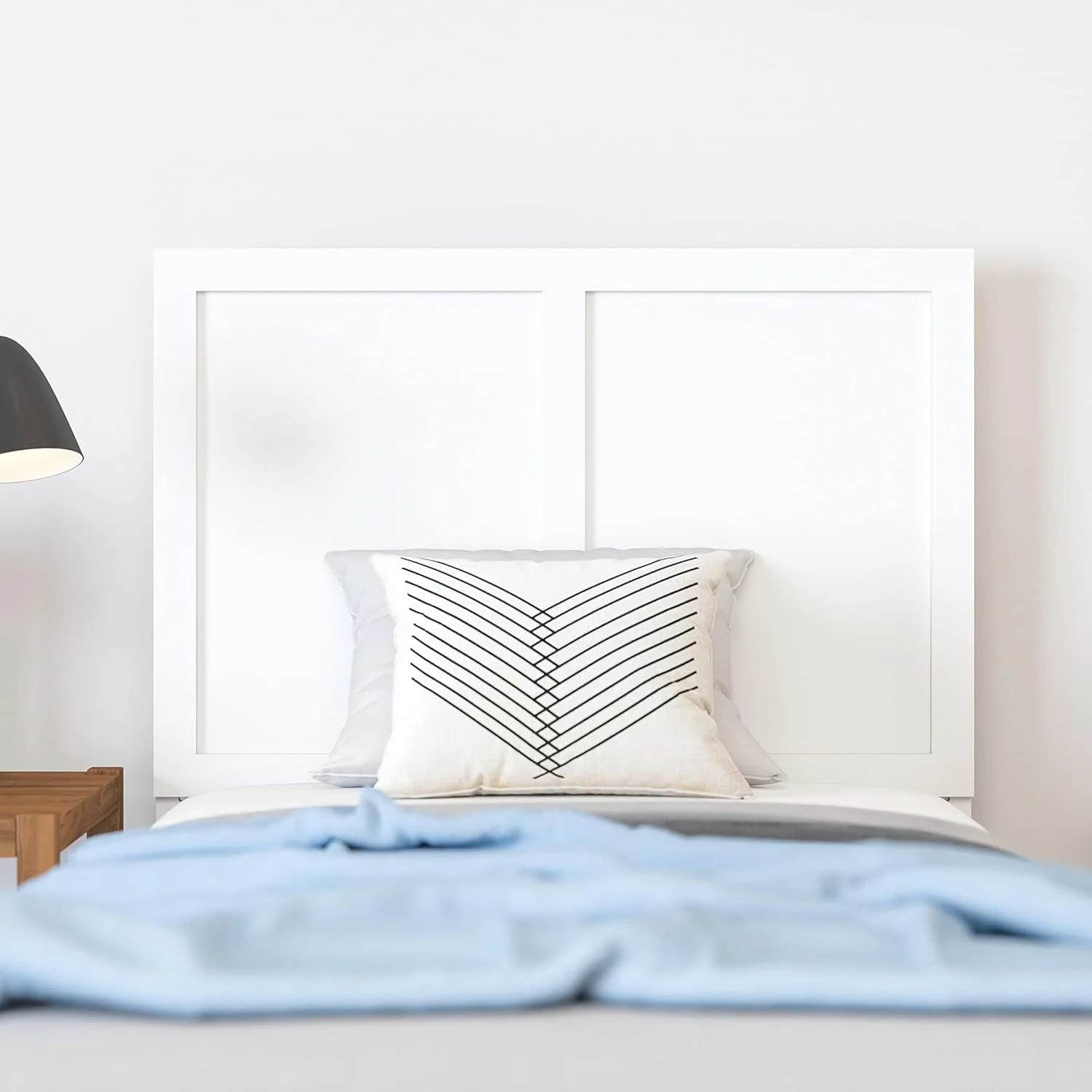Grady Size Raised Panel Wooden Adjustable Headboard In White