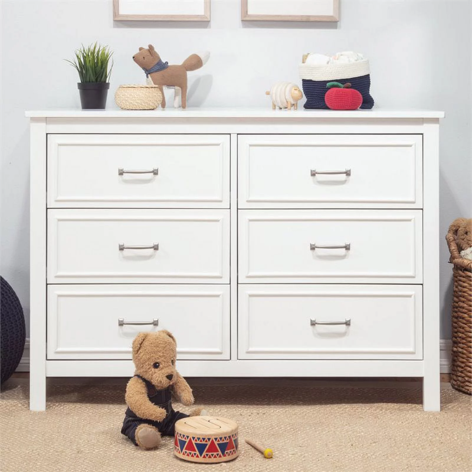 DaVinci Charlie 6-Drawer Double Dresser in White