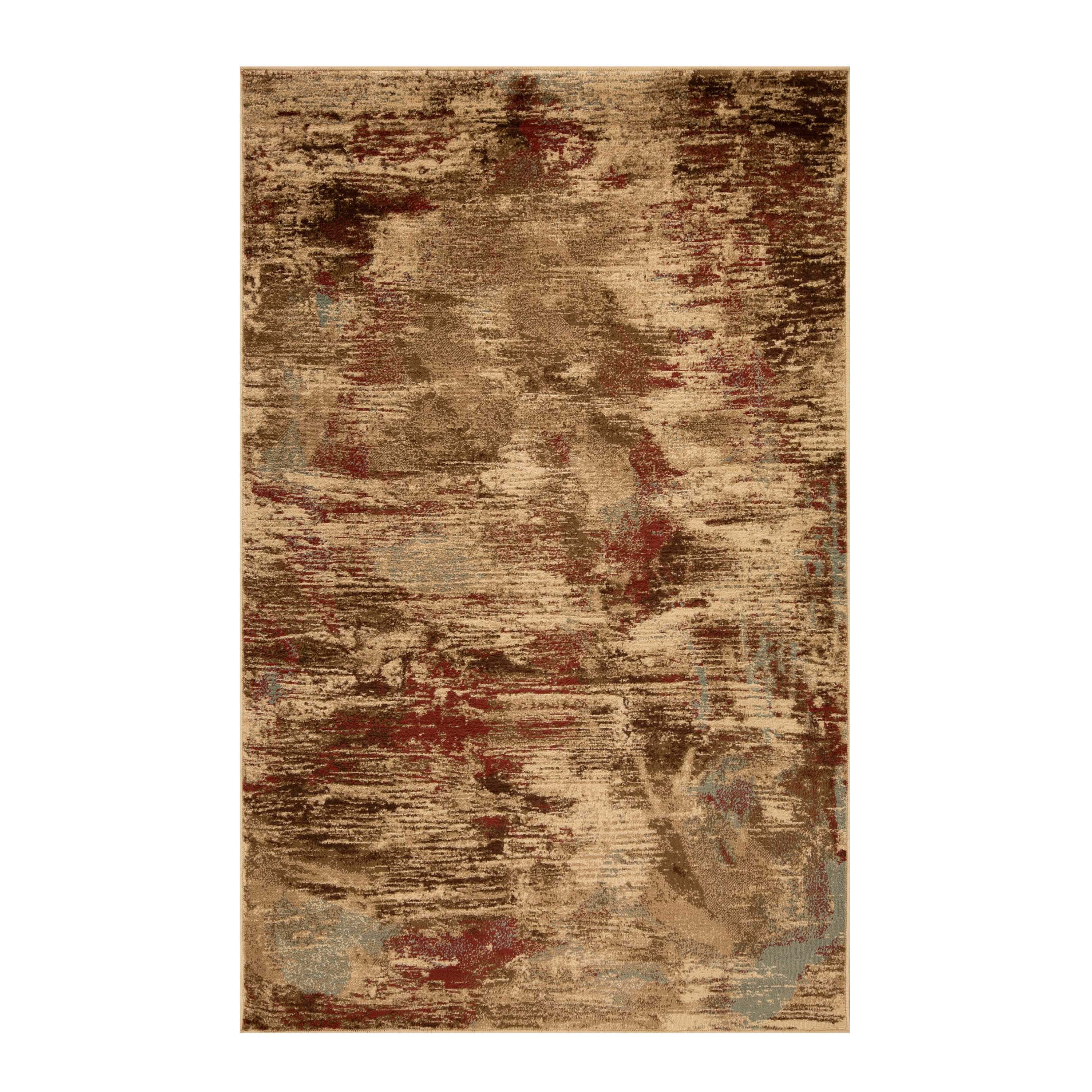 BNM Modern Abstract Indoor Area Rug, 5'x8', Camel