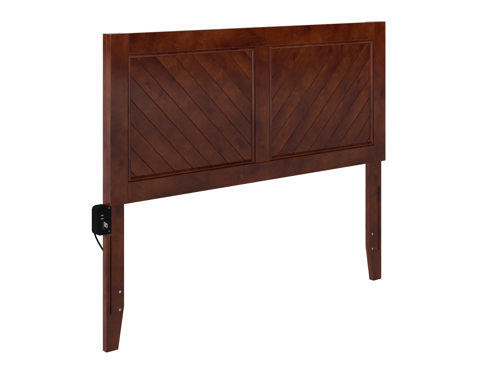 AFI Canyon Walnut Solid Wood Headboard with Attachable Charger, Full