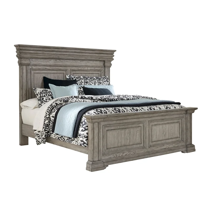 Bowery Hill Modern Wood King Panel Bed in Heritage Taupe/Brown