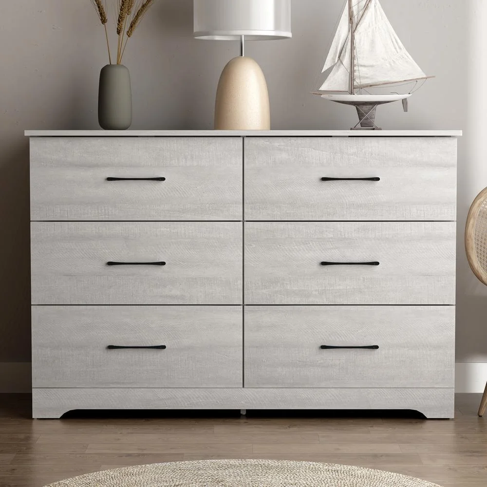 Darsh 6-Drawer Dusty Gray Oak Dresser with Ultra Fast Assembly