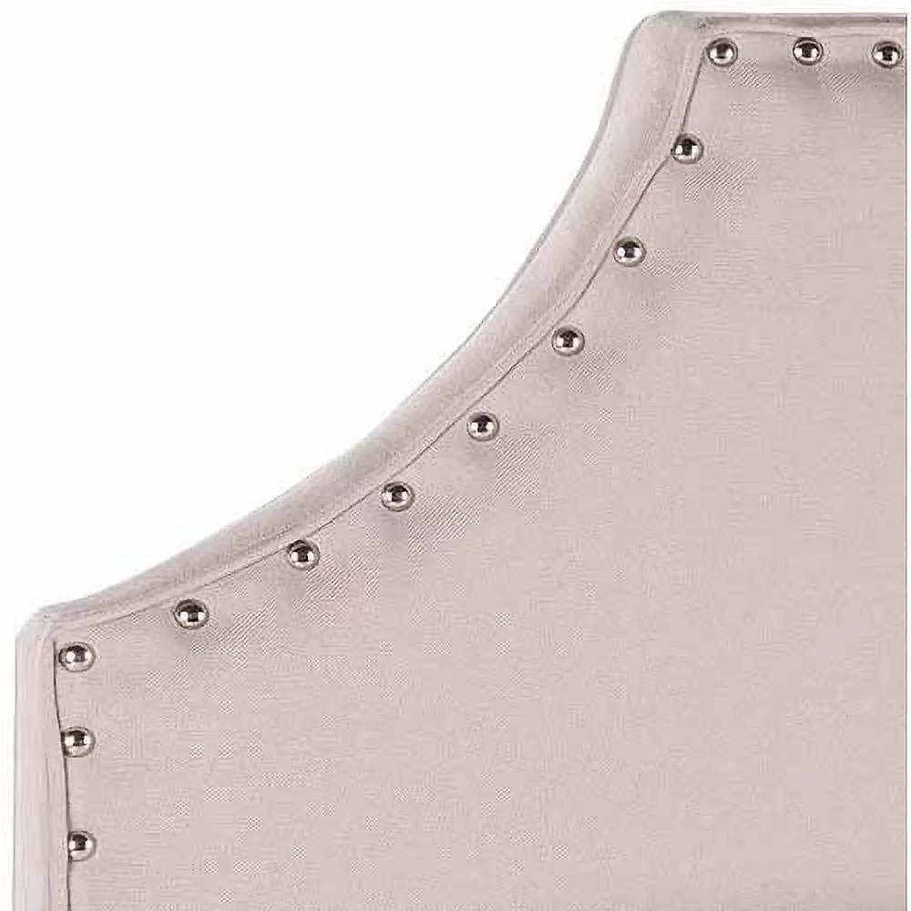 SAFAVIEH Denham Linen Headboard with Nailheads, King, Taupe