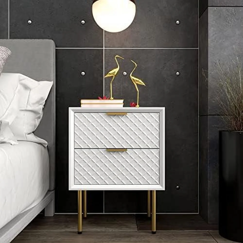 KHBIULIFE Modern Dresser Chest Contemporary 3-Drawer Nightstand Retro-Inspired Raised Motif White 1-Pack 3-drawer Dresser (F02011-00)