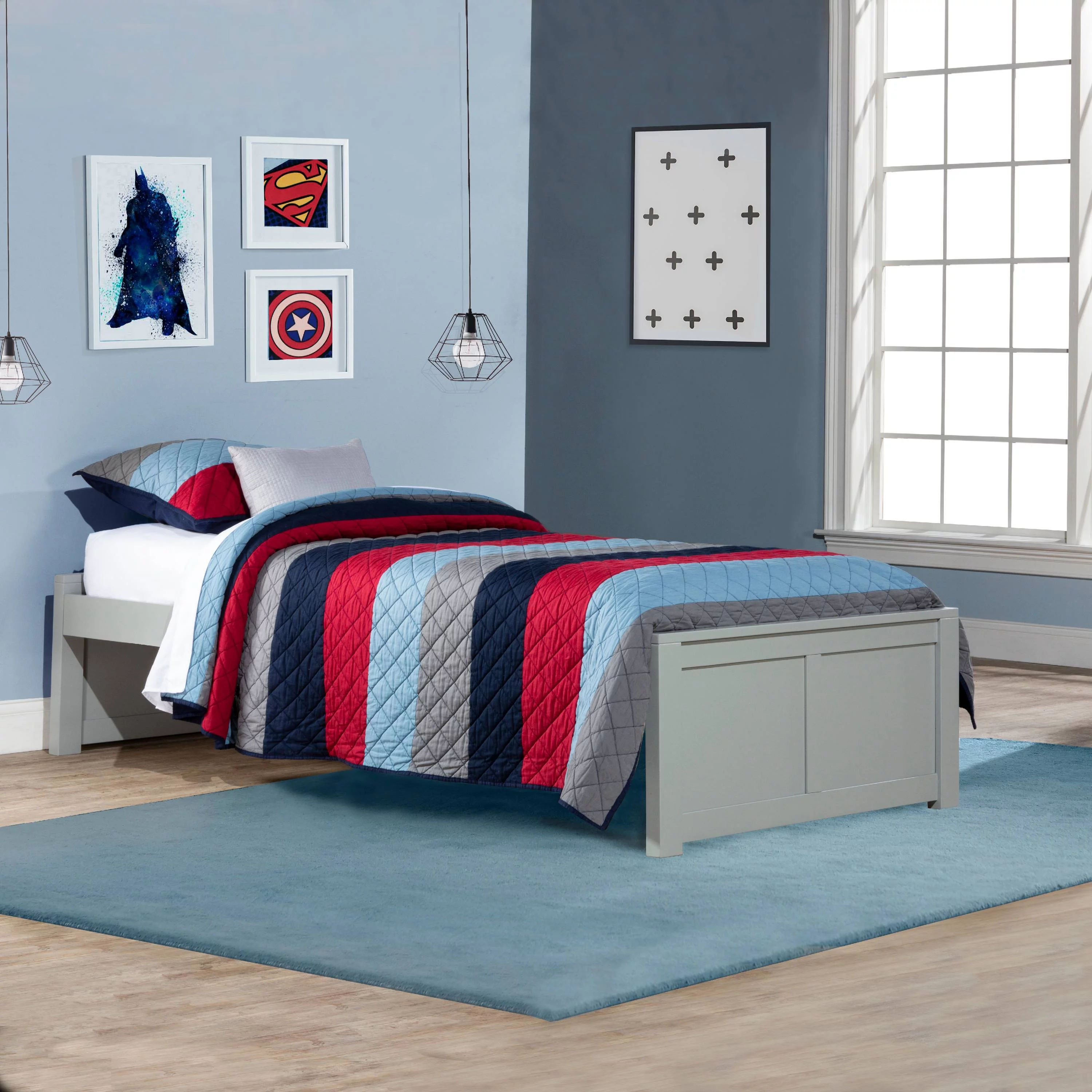 Hillsdale Furniture Pulse Twin Platform Bed with Storage, Gray