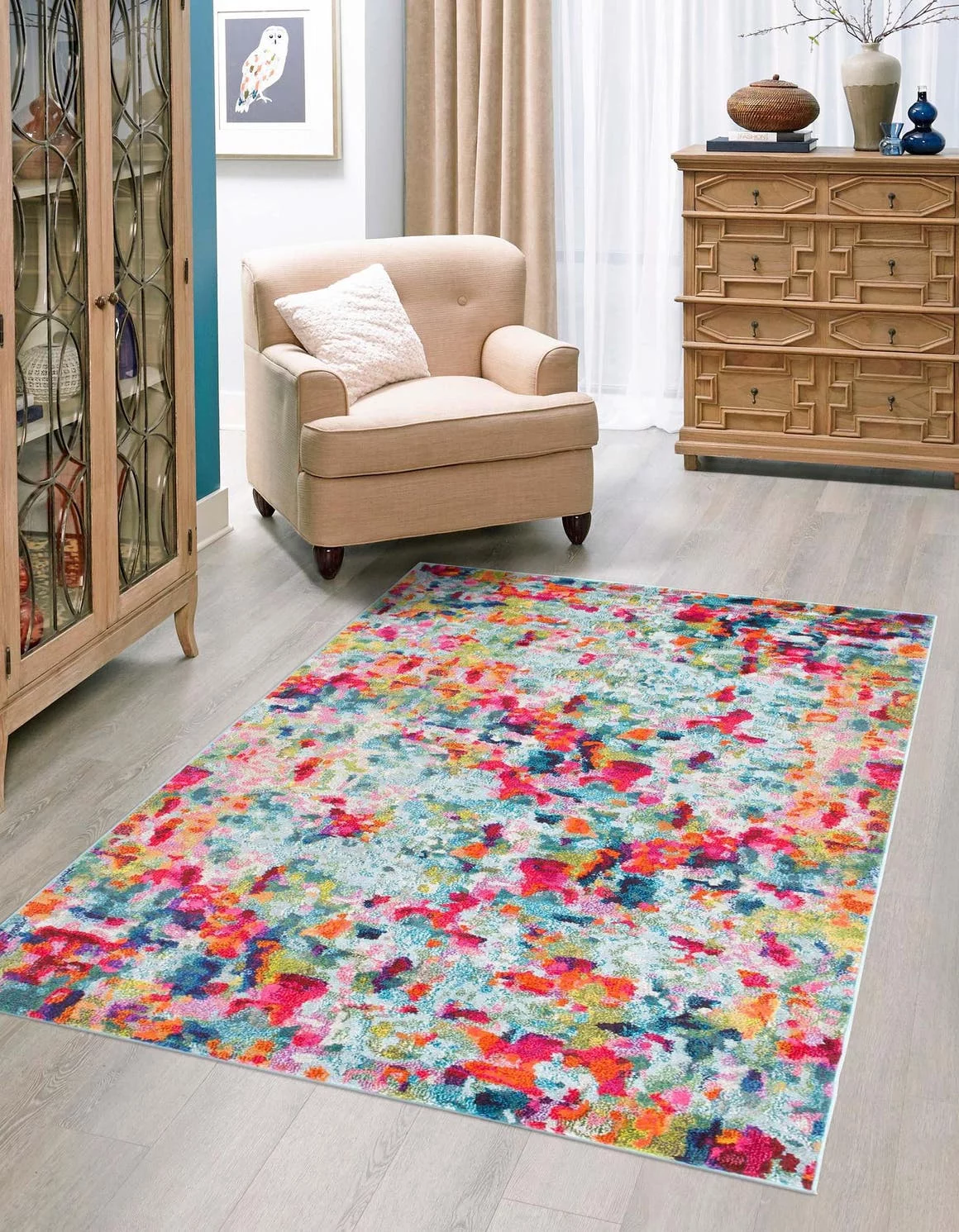 Unique Loom Champagne Chromatic Rug Multi/Blue 10' 6