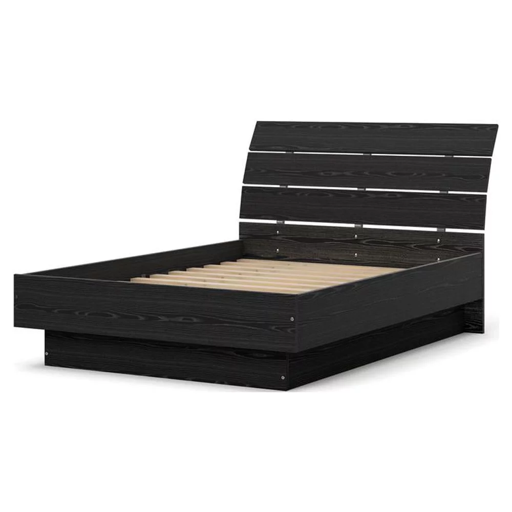 Belen Kox Scottsdale Full Bed with Slat Roll, Black Wood Grain