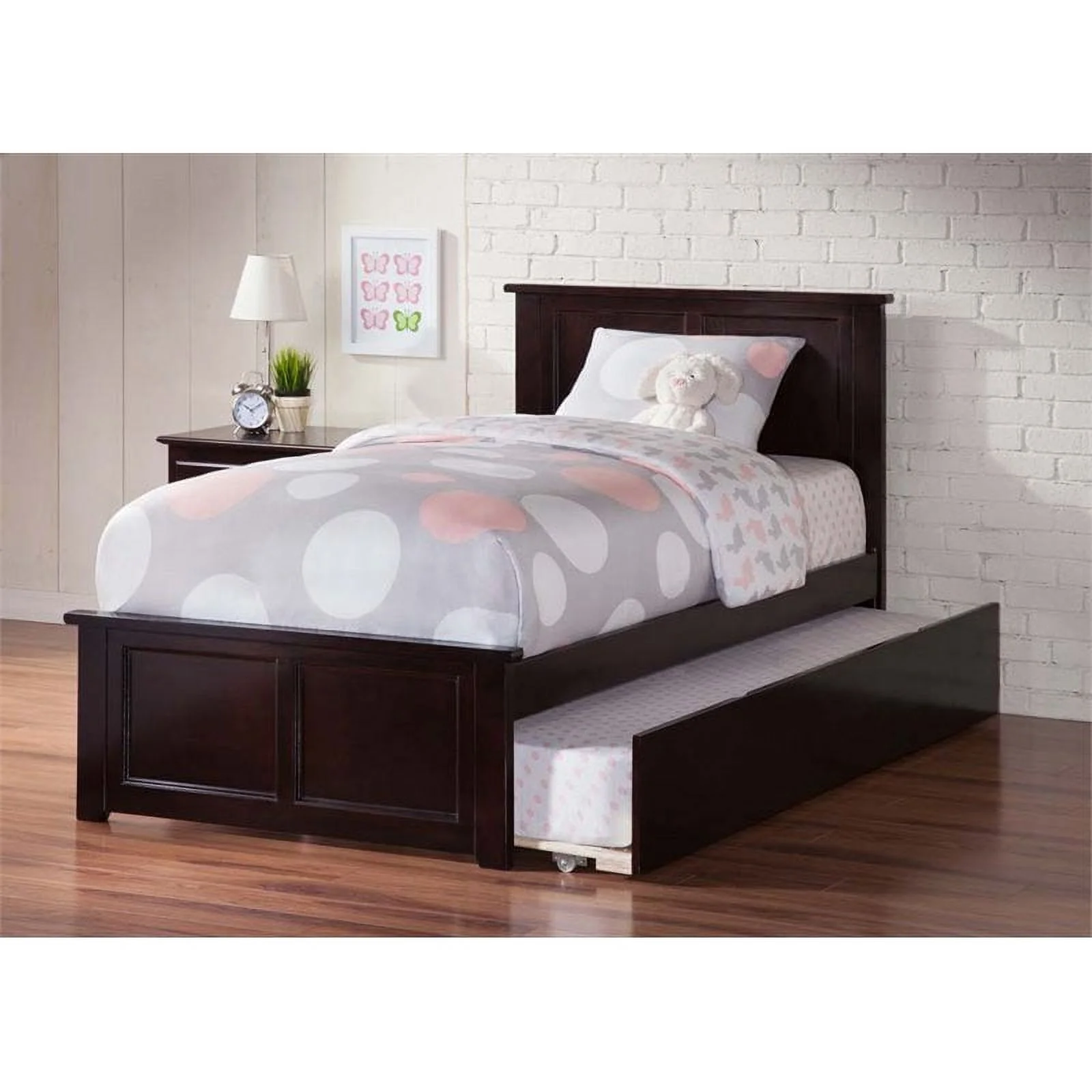 Leo & Lacey Urban Twin Trundle Platform Bed in Espresso