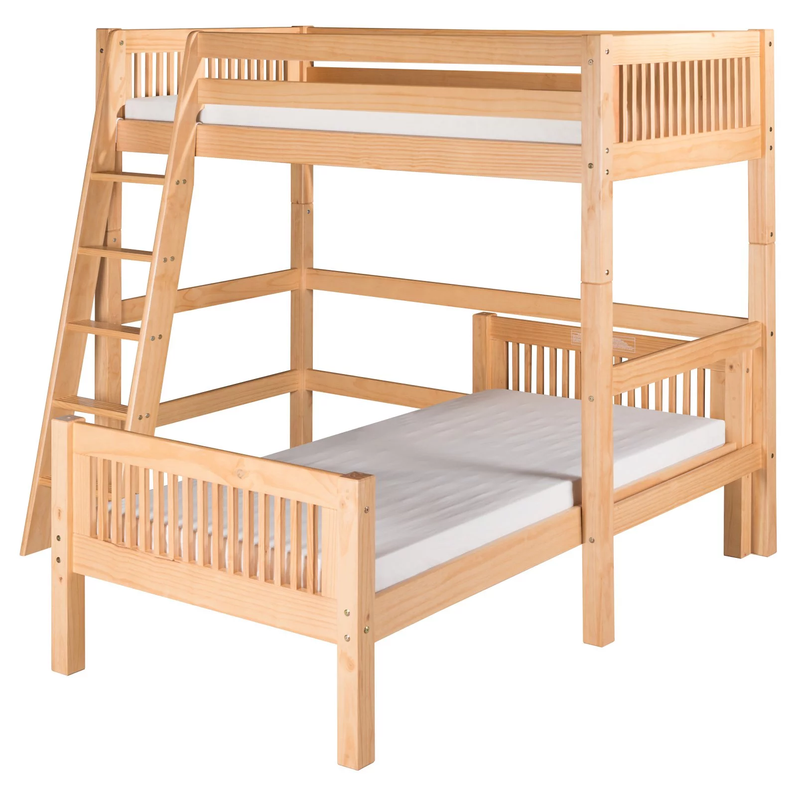Camaflexi Twin over Twin Loft Bed - L Shape - Mission Headboard - Multiple Finishes