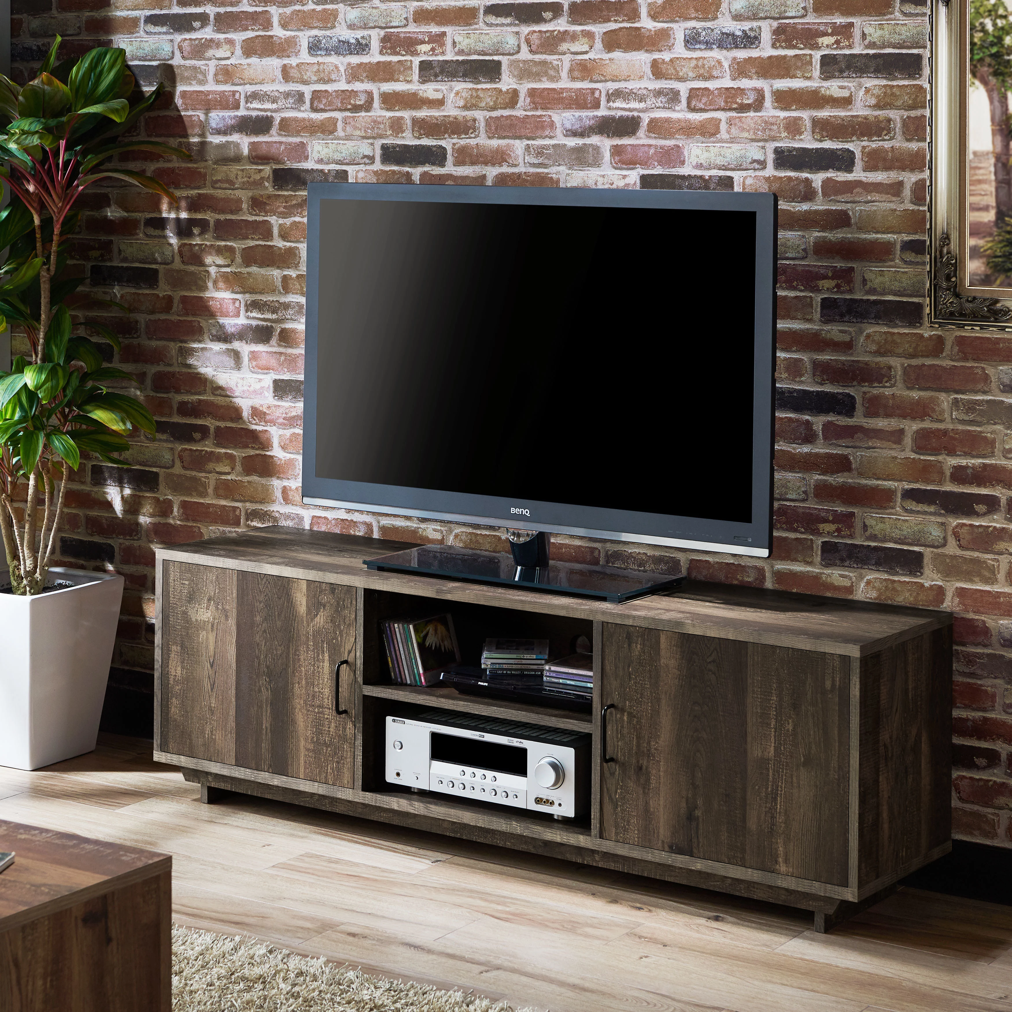 Mailer Rustic 63-inch Reclaimed Oak TV Stand by FOA