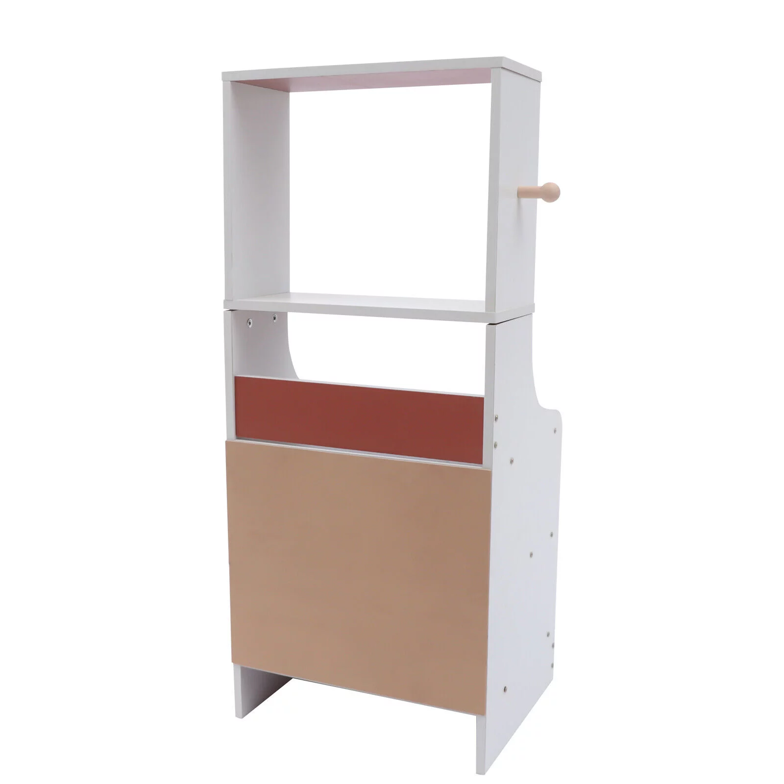 2 Drawer Bedside Table Cupboard Cabinet Bedroom Nightstand Storage Display Stand Bedside Table with Side Hook 2in1 Tall Bed End Table 2 Drawers Shelves Storage Bedroom Nightstand