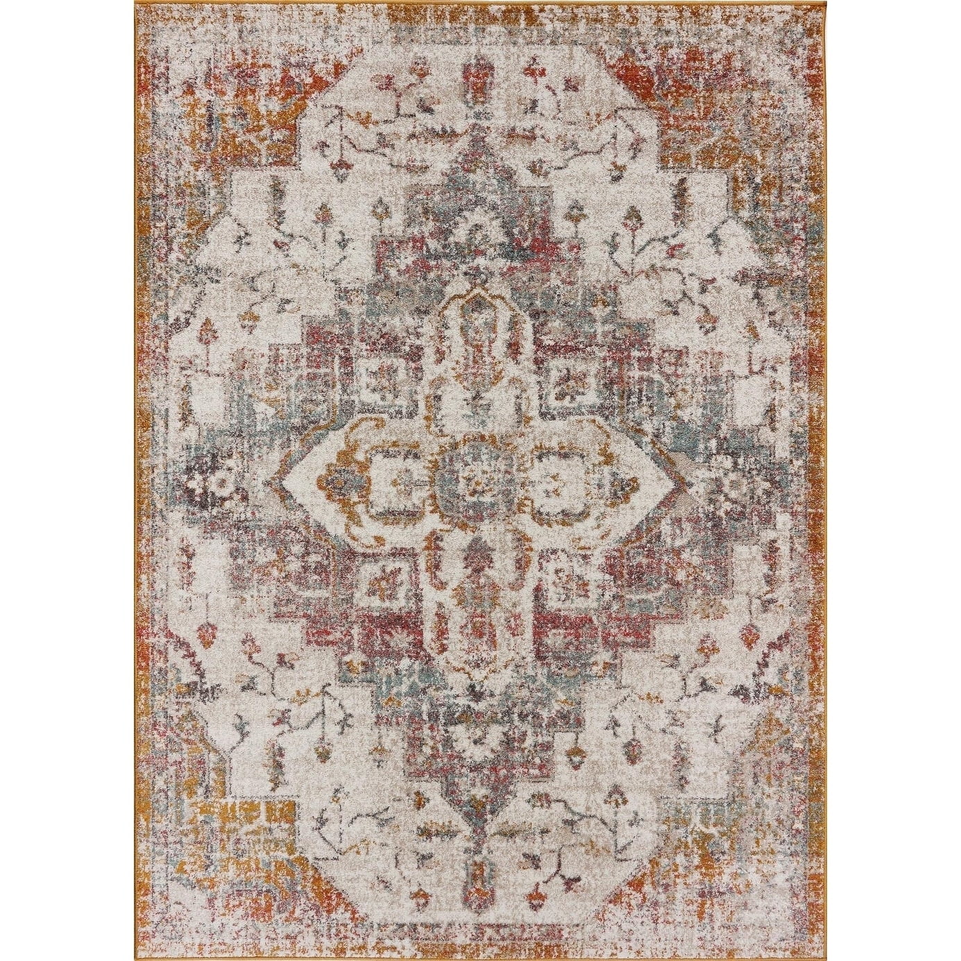 Copper Grove Westend Multicolored Antique Pattern Area Rug 3'11″x5'3″ 4' x 6' Indoor Living Room, Bedroom, Patio