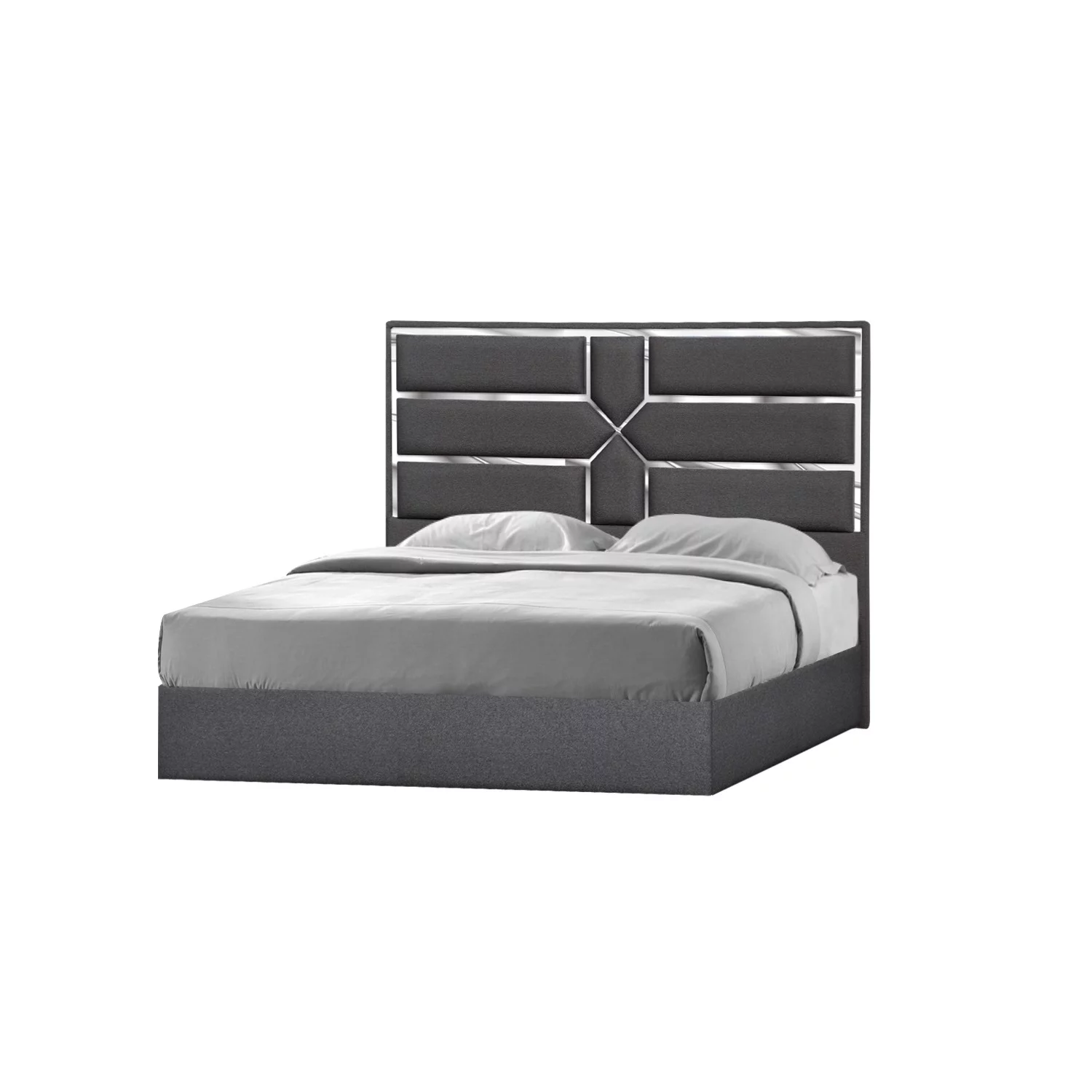 J&M Furniture Da Vinci Queen Bed in Charcoal