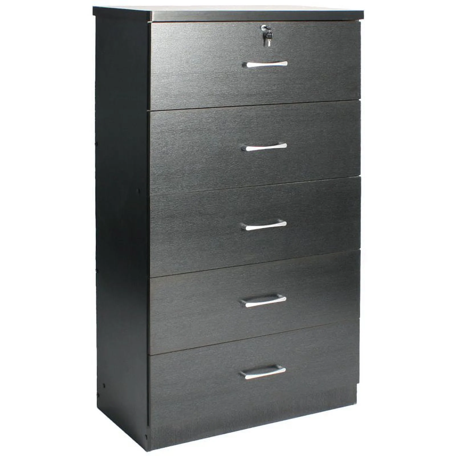 Home Square 2-Piece Set with Twin Bed & 5-Drawer Tall Chest Bedroom Dresser