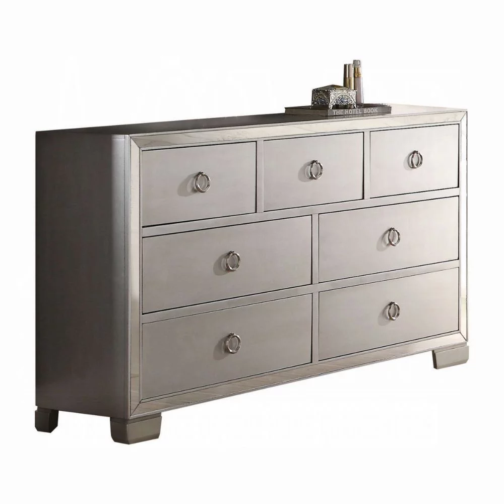 Acme Furniture Voeville II Platinum 7 Drawer Dresser with Optional Mirror