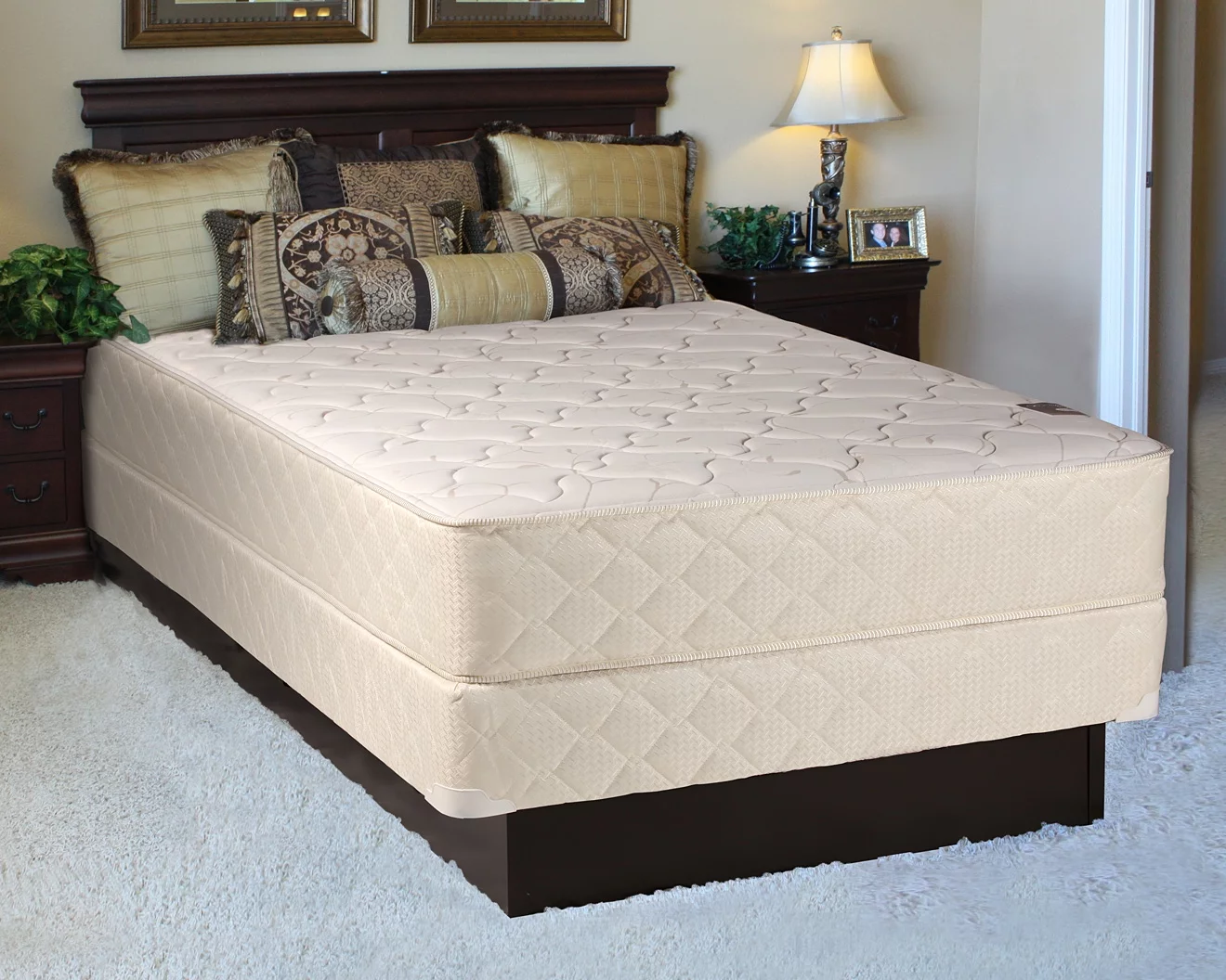 Dream Solutions Comfort Rest Gentle Firm King Size Mattress set with Mattress Protector Included - Fully Assembled, Orthopedic, Sleep System with Enhance Cushion Support and Longlasting