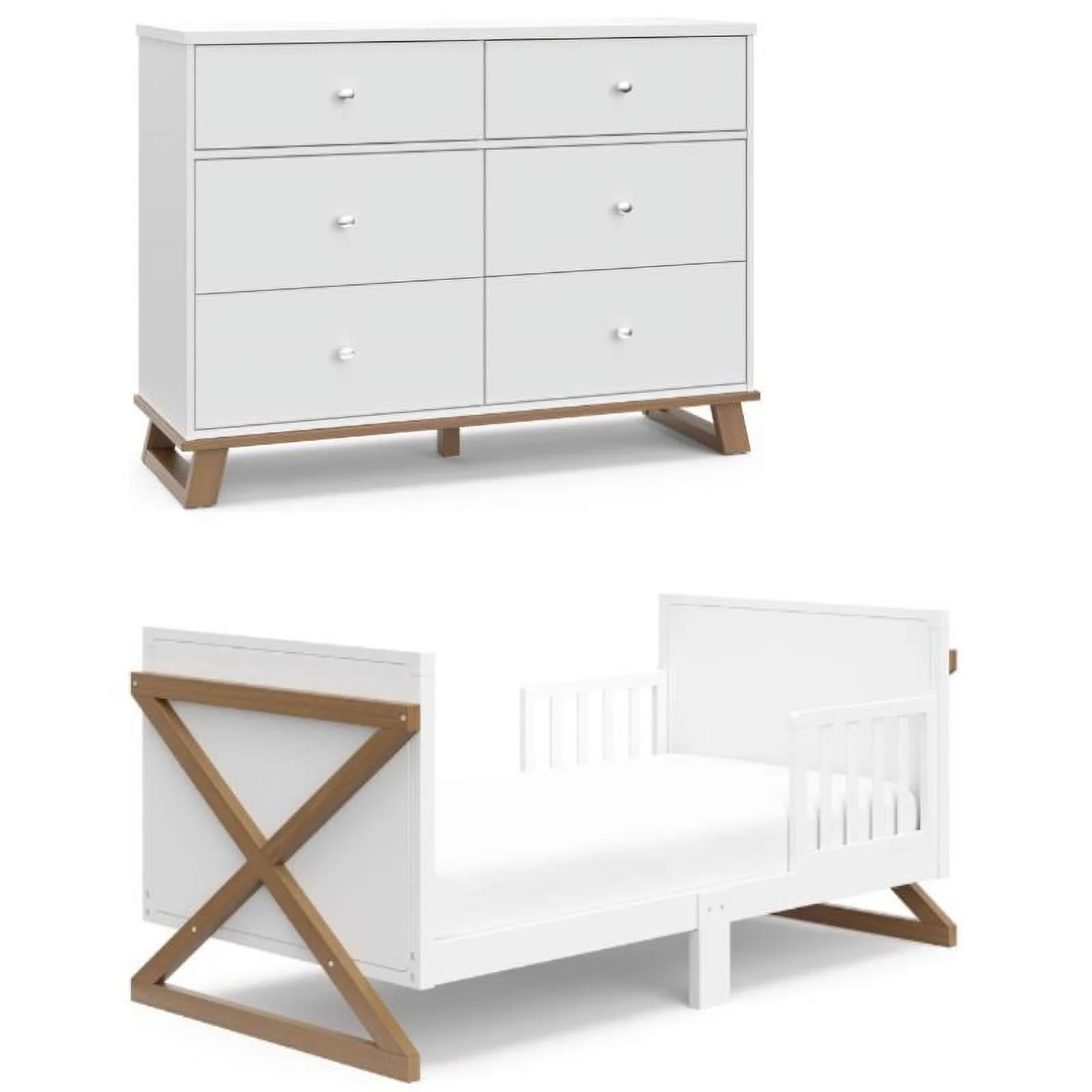 Home Square 2-Piece Set with Toddler Bed and 6-Drawer Dresser