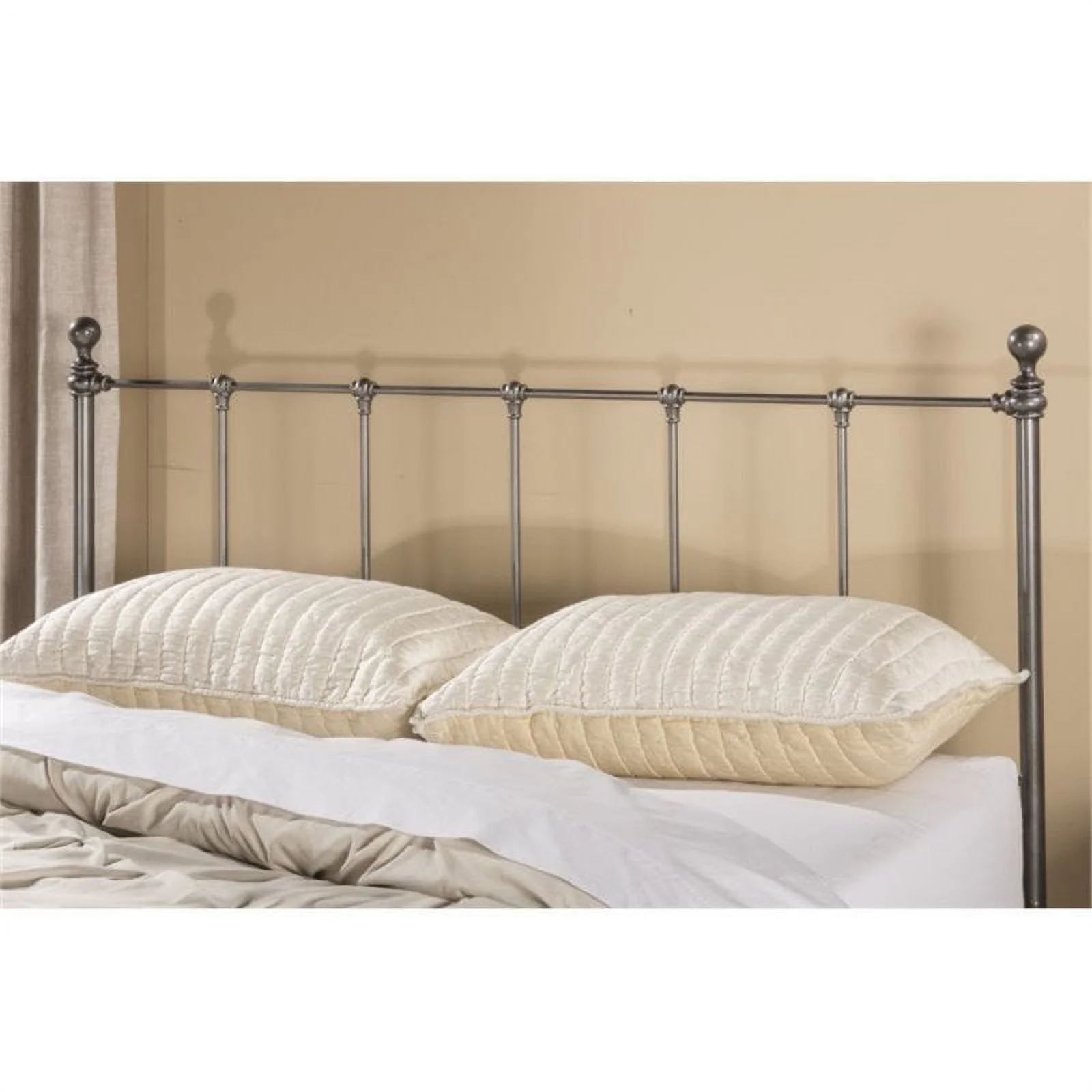 Hawthorne Collections Metal Queen Duo Spindle Headboard in Black