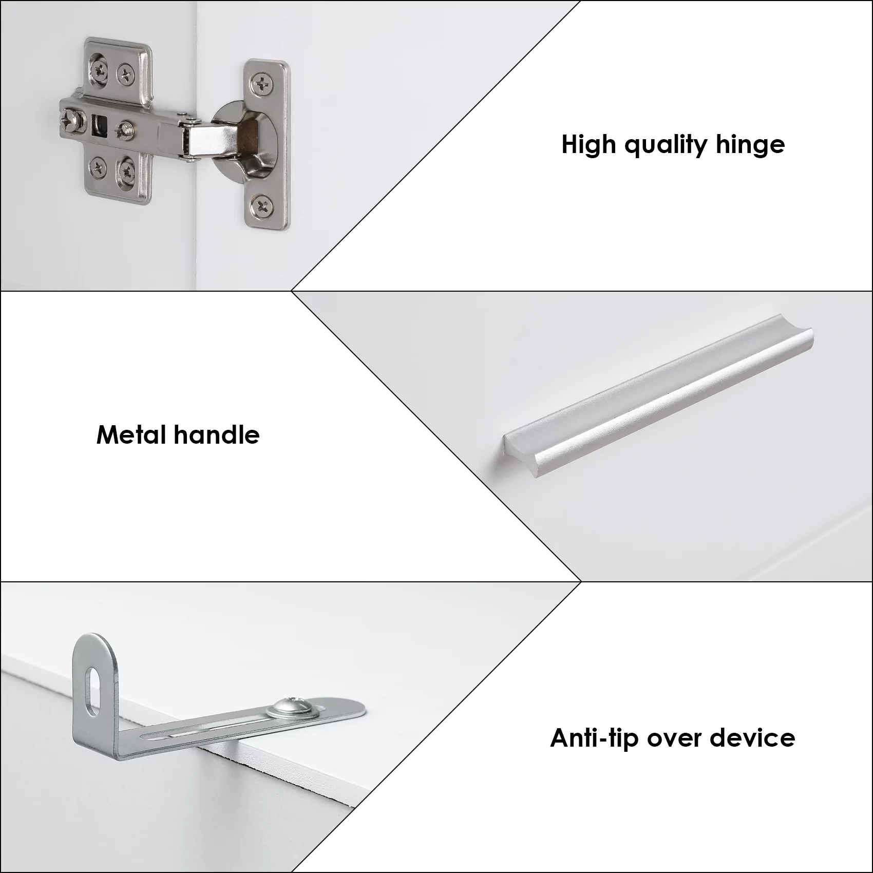 Homfa White Cabinet with Doors and Shelves, 71'' Floor Standing Wood Shelving Units for Bathroom