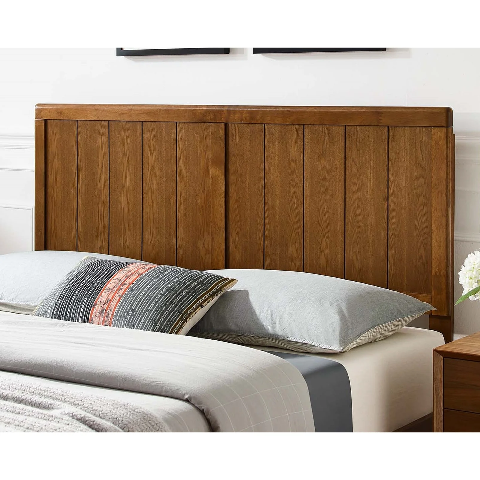 BSD National Supplies Widman Country Style Queen Size Walnut Wooden Headboard