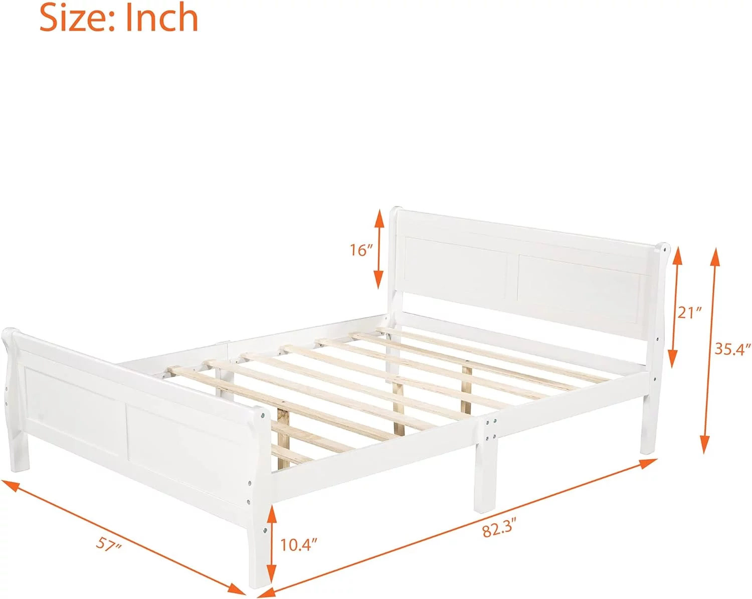 Full Size Platform Bed With Headboard And Footboard,Solid Bed Frame With Strong Slats,No Box Spring Needed