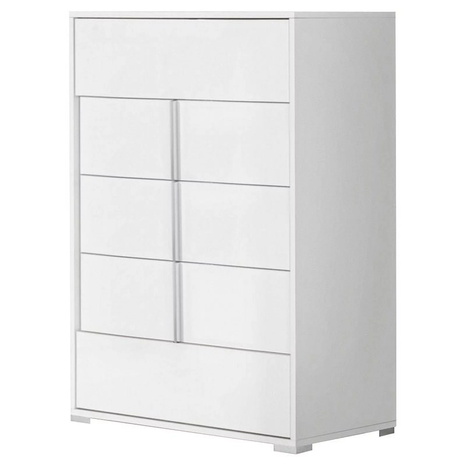 Modrest Nicla 5-Drawer Soft Closing Modern MDF Wood Chest in White