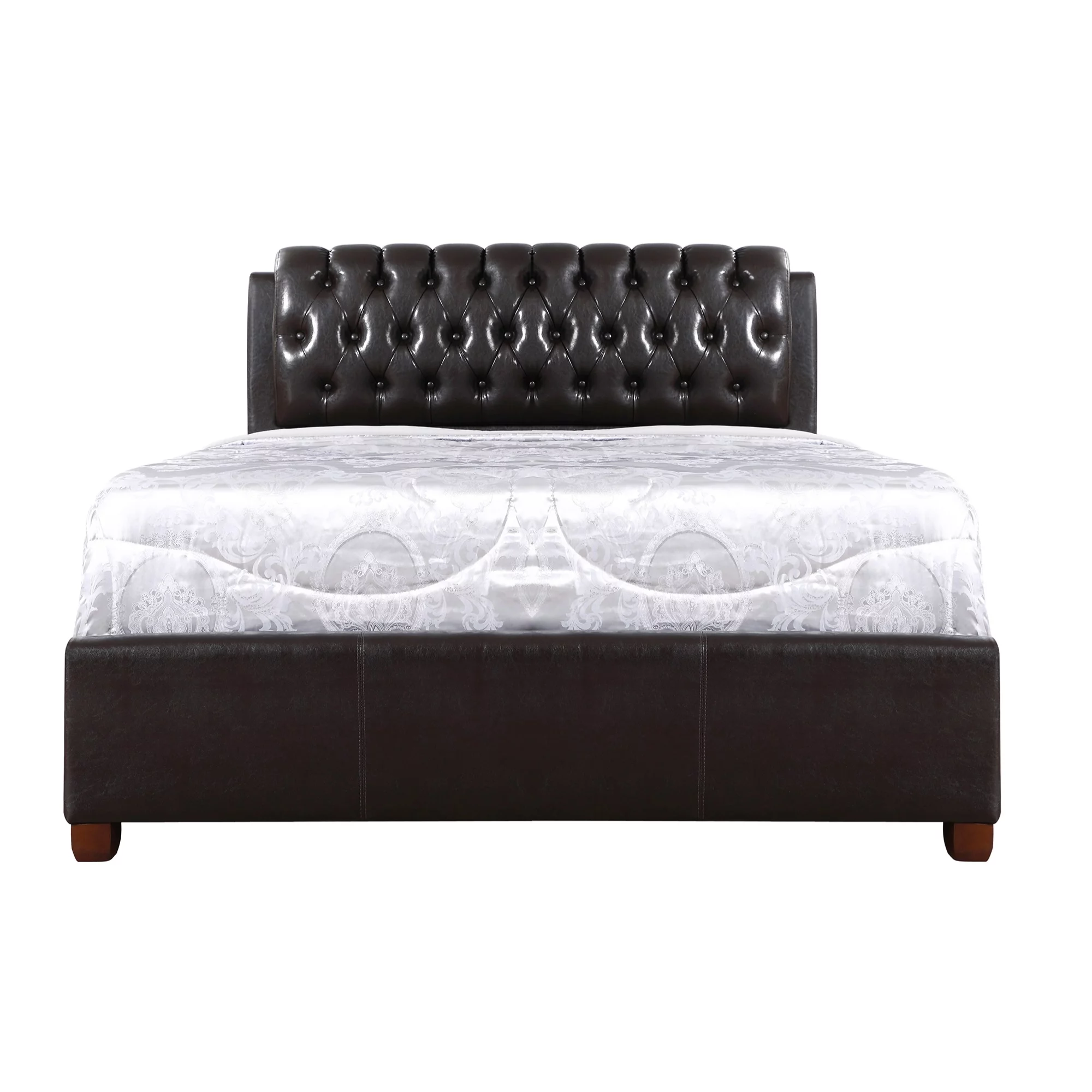 Passion Furniture Marilla Panel Beds, Dark Brown - Queen Size