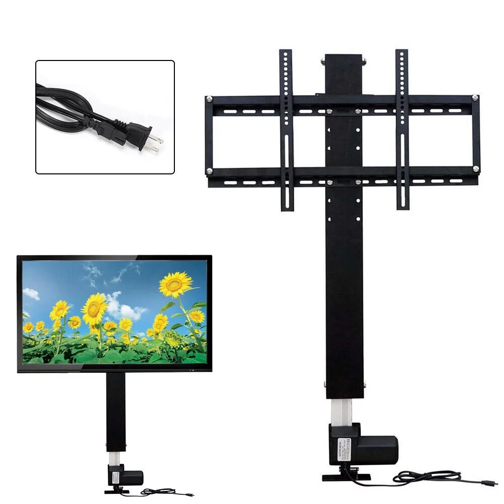 Fichiouy 700mm Electric Lift Bracket TV Telescopic Stand with Remote Control for LCD 26-57