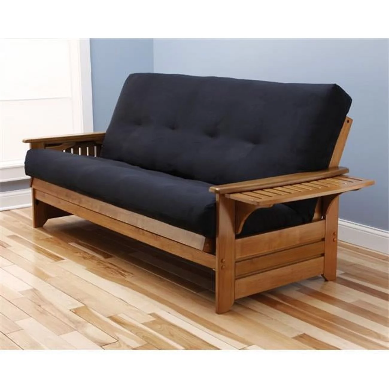 Kodiak Furniture Phoenix Frame with Suede Fabric Mattress in Butternut/Black