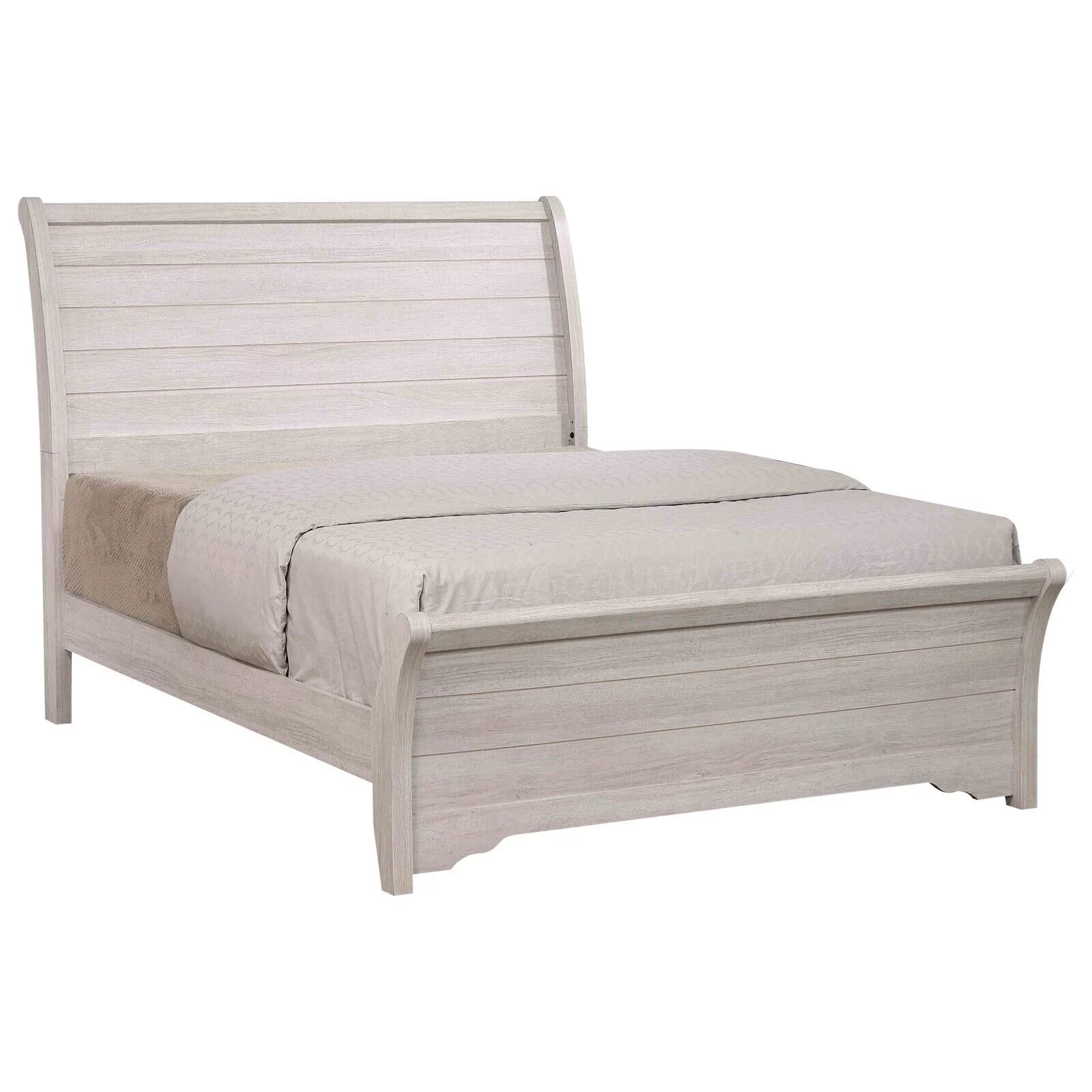 Traditional Rustic Style 1pc Queen Size Panel Bed Wooden Bedroom Furniture Chalk Gray Finish