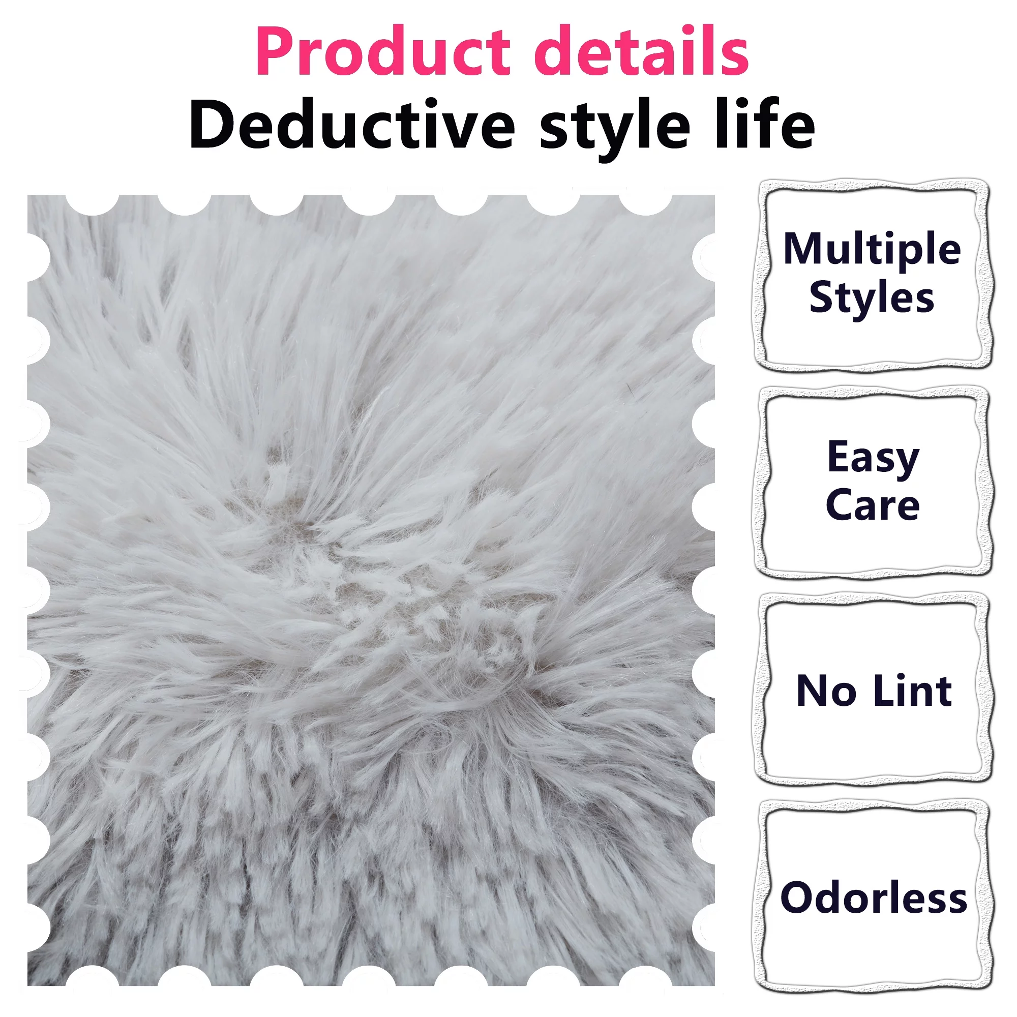 SHCKE Indoor Fluffy Area Rugs Ultra Soft Area Rug for Bedroom Home Decor Carpet Bedside Area Rug Non-Slip Rugs Washable Fuzzy Rugs Grey 6x9Ft