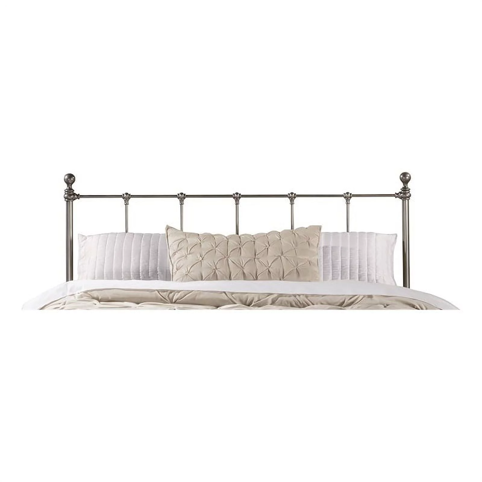 Hawthorne Collections Metal Queen Duo Spindle Headboard in Black