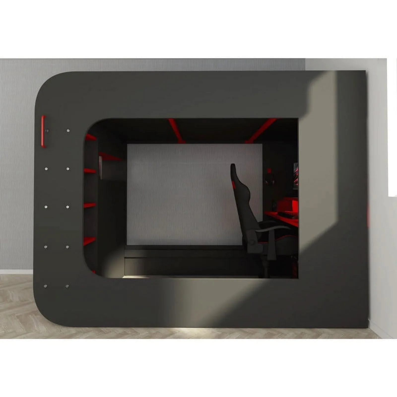 Gamer Modern Kid's Bed 90x200 in Red & Black