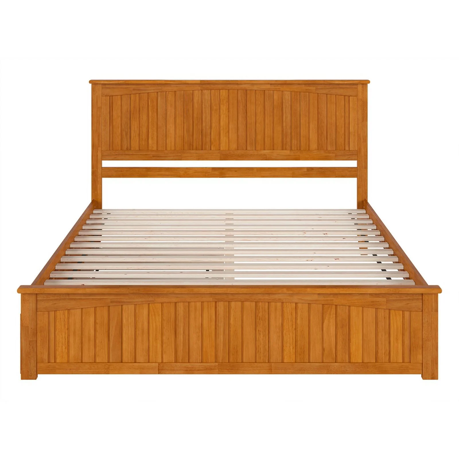Nantucket King Platform Bed w/Matching Footboard & TXL Trundle in Light Toffee