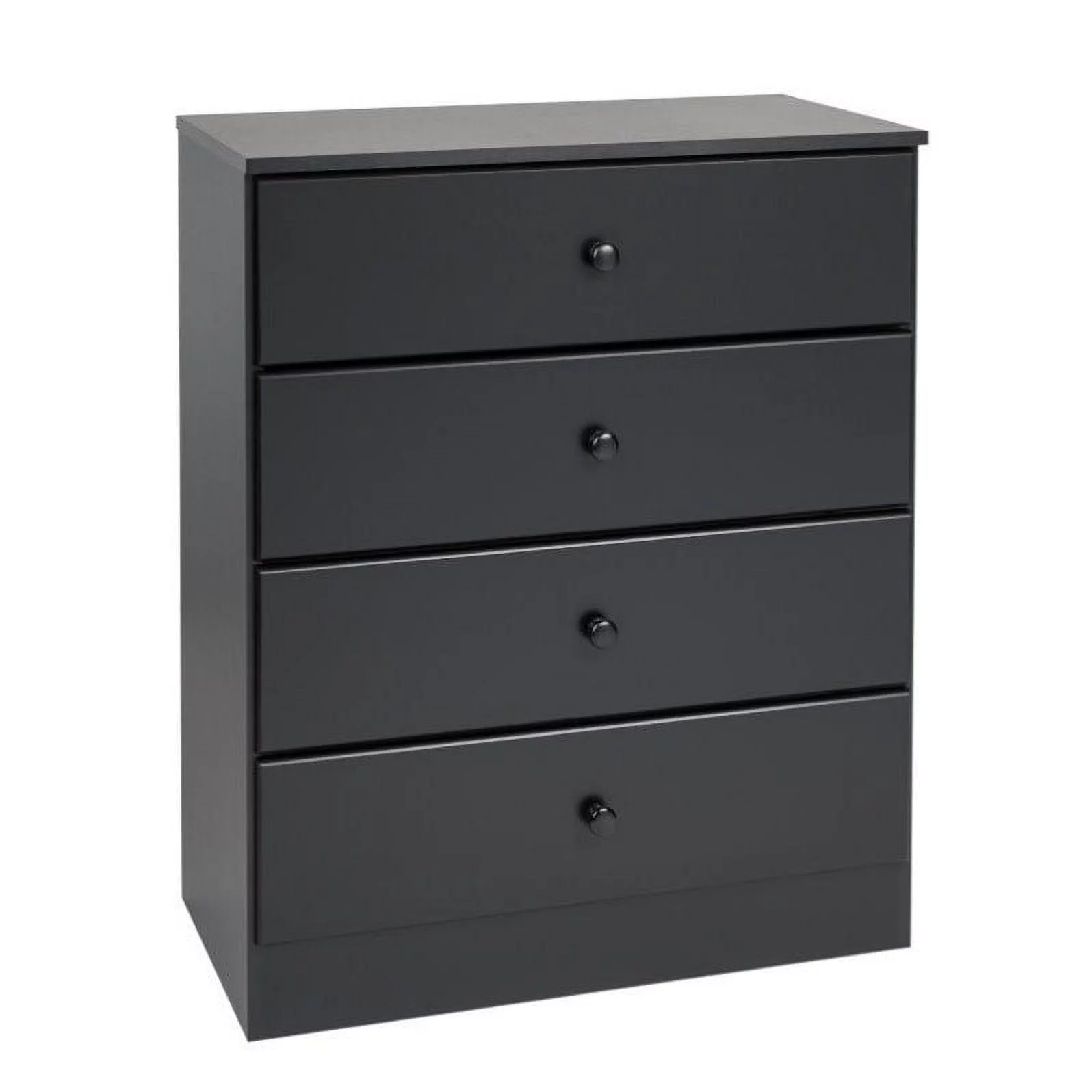 Home Square 3-Piece Furniture Set with 2 Nightstands and 4-Drawer Chest in Black