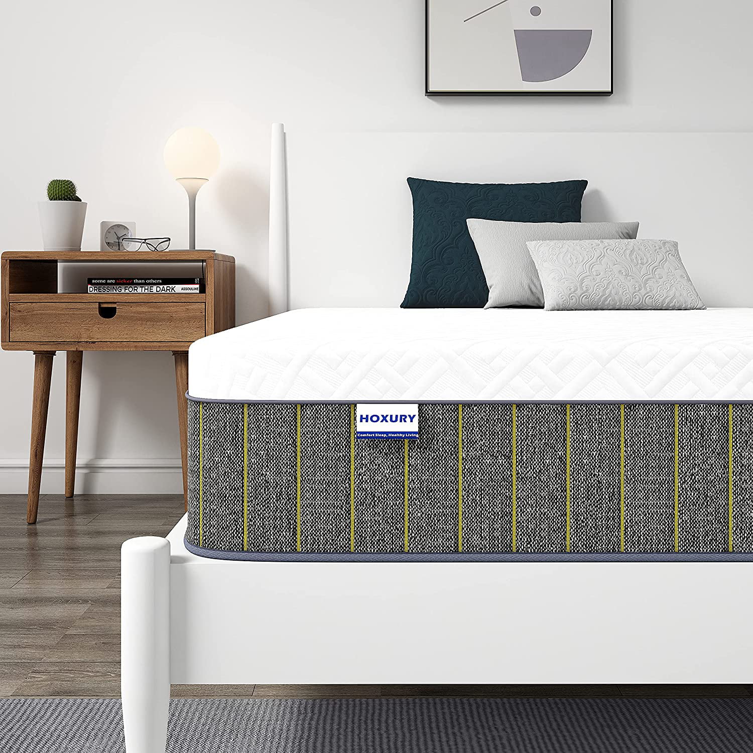 8 Inch Full Hybrid Mattress HOXURY Pressure Relief & Cooler Sleeping Memory Foam & Individually Wrapped Pocket Coils Full Size Mattresses